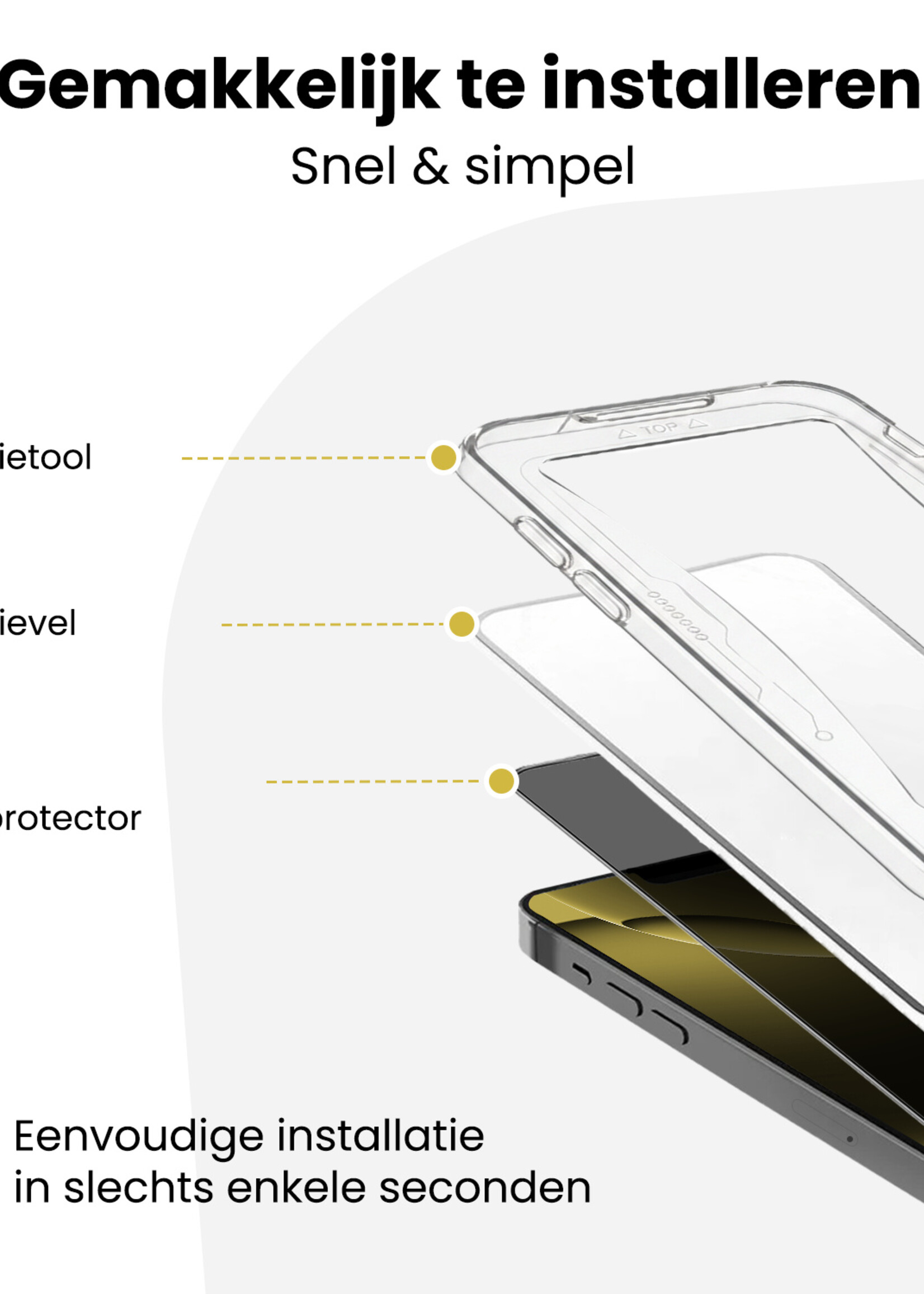 LUQ LUQ iPhone 16 Pro Hybrid Privacy Screenprotector - 2 PACK