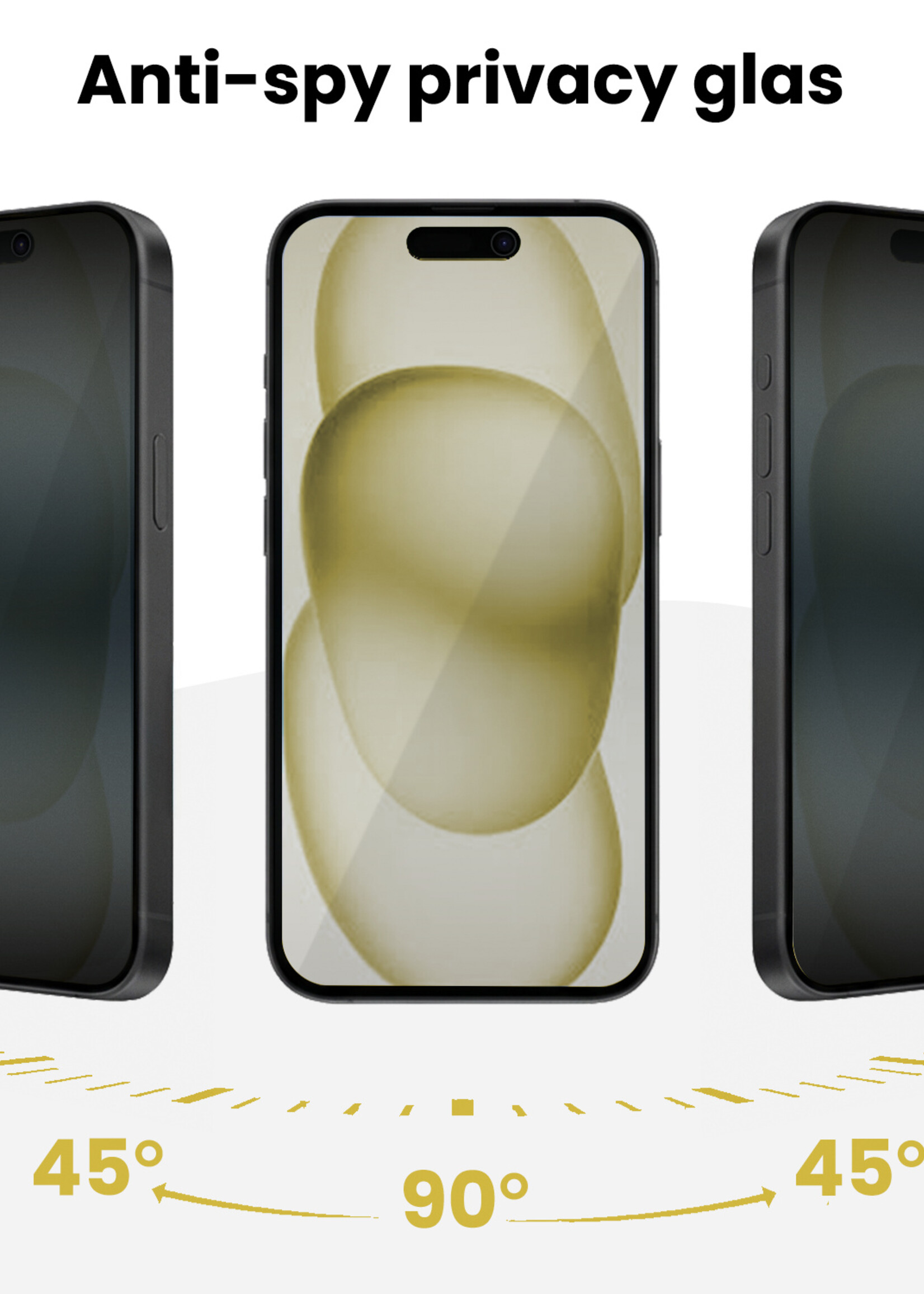 LUQ LUQ iPhone 15 Hybrid Privacy Screenprotector