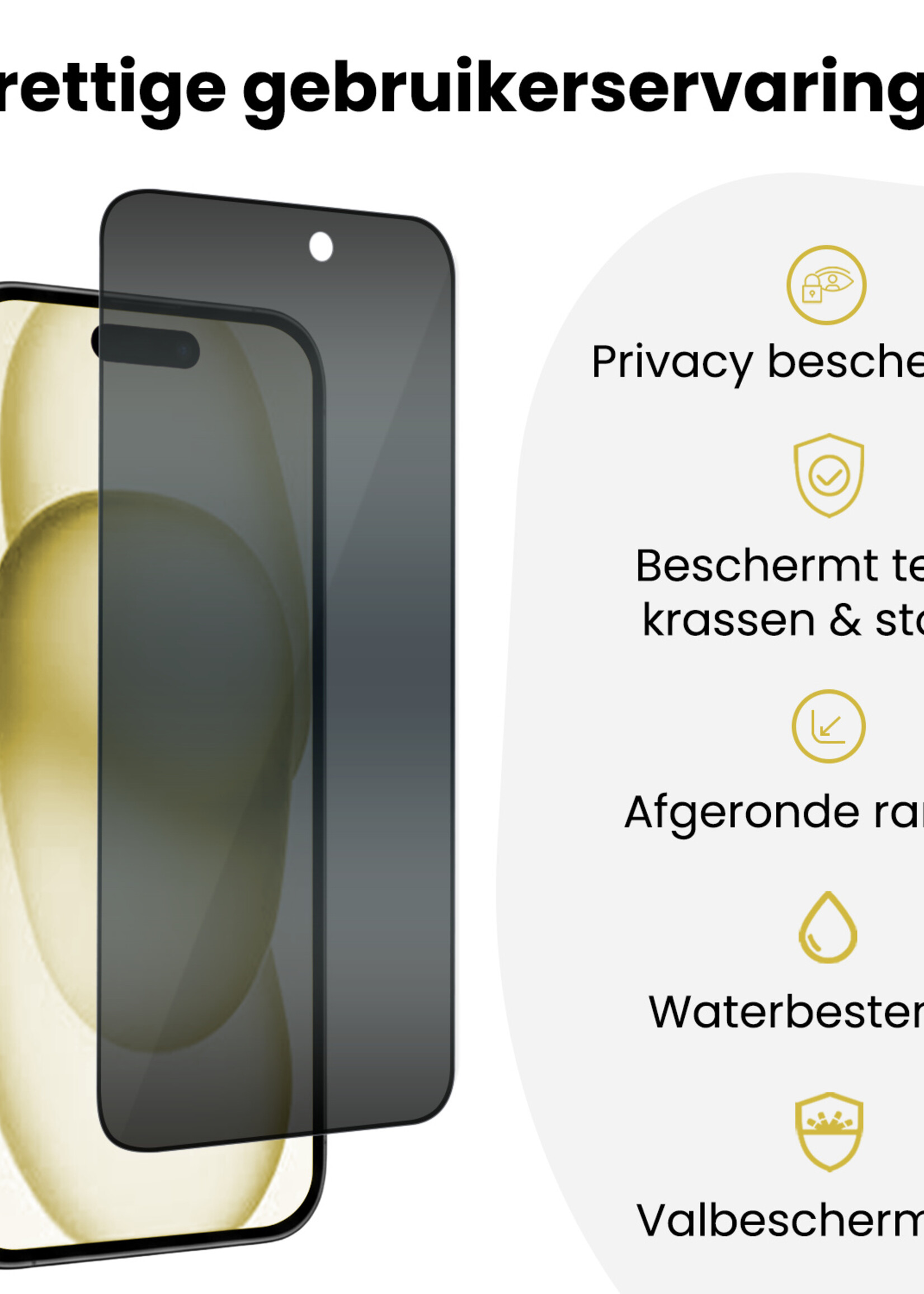 LUQ LUQ iPhone 15 Hybrid Privacy Screenprotector