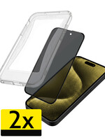 LUQ LUQ iPhone 15 Pro Hybrid Privacy Screenprotector - 2 PACK