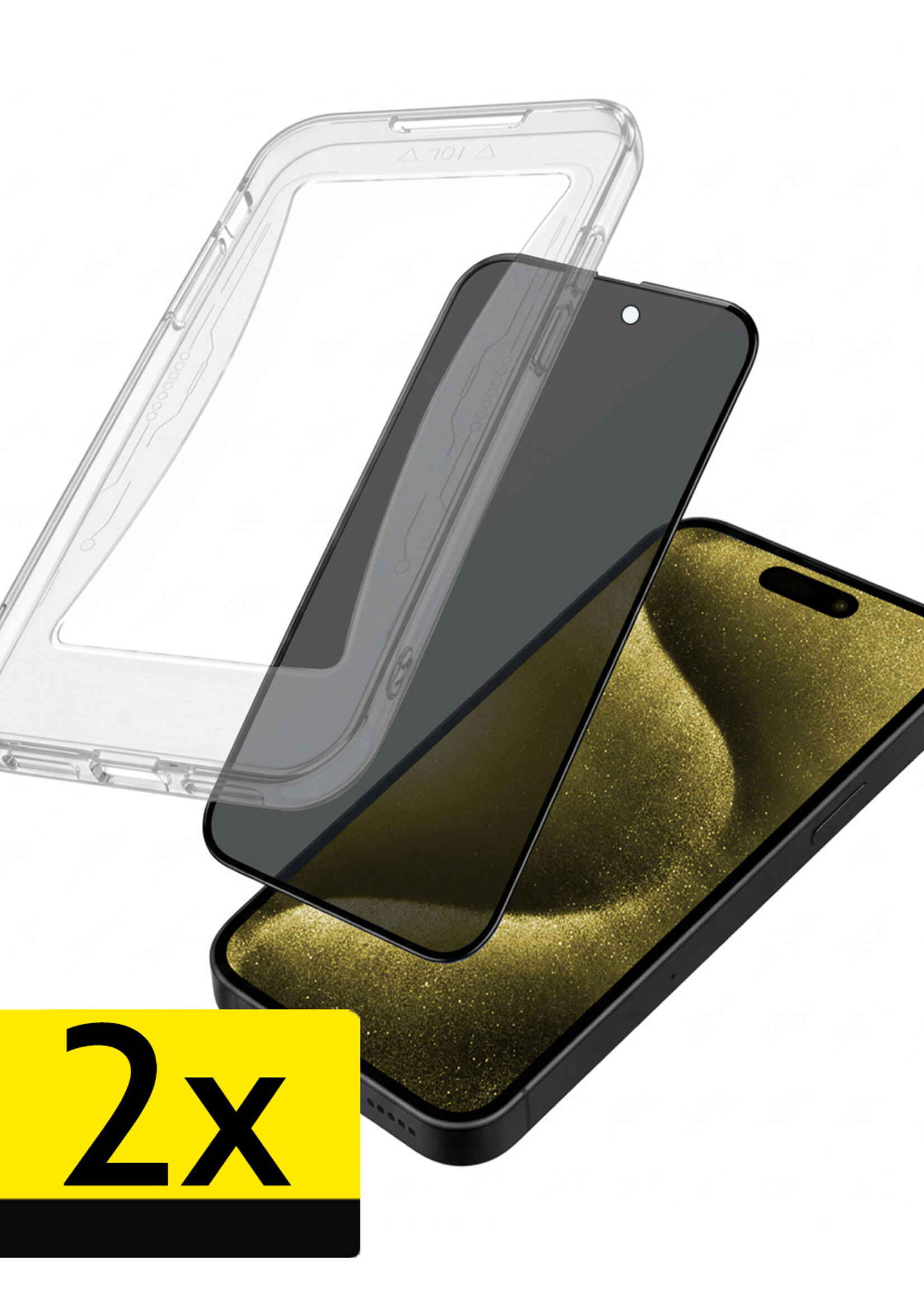 LUQ LUQ iPhone 15 Pro Hybrid Privacy Screenprotector - 2 PACK