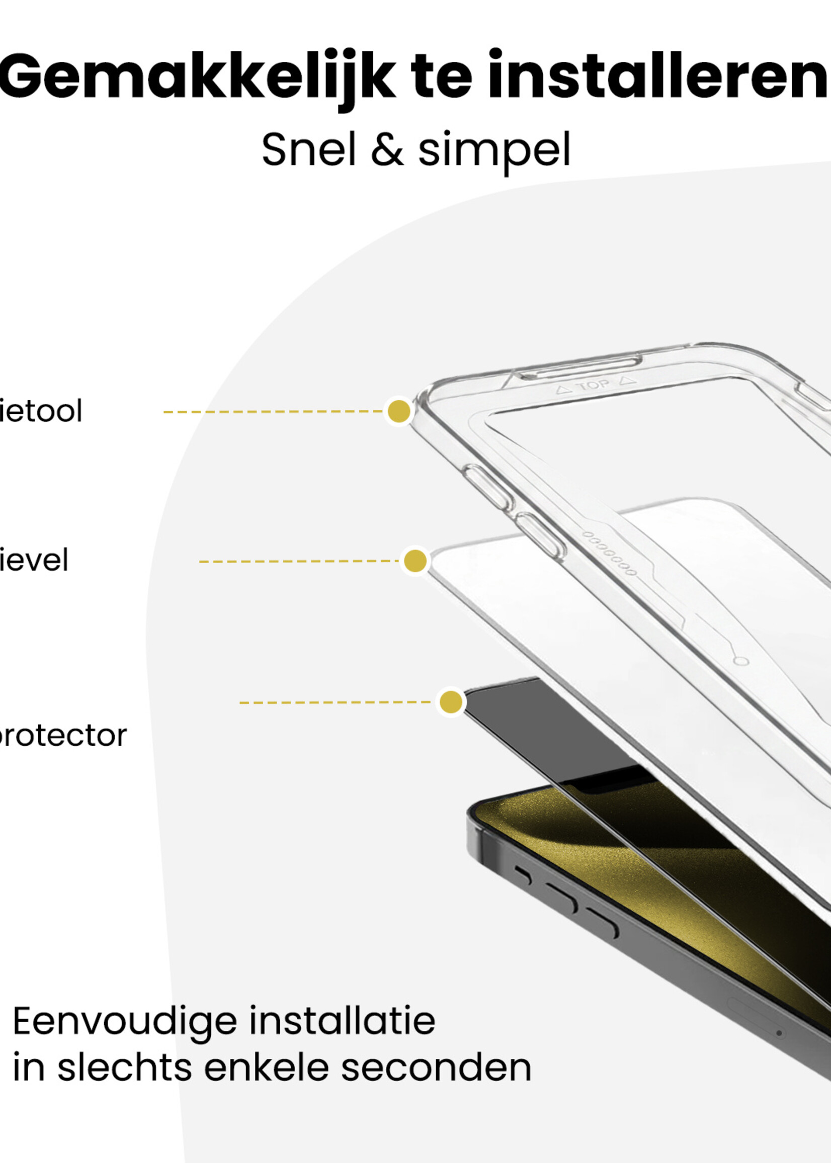 LUQ LUQ iPhone 15 Pro Max Hybrid Privacy Screenprotector - 2 PACK