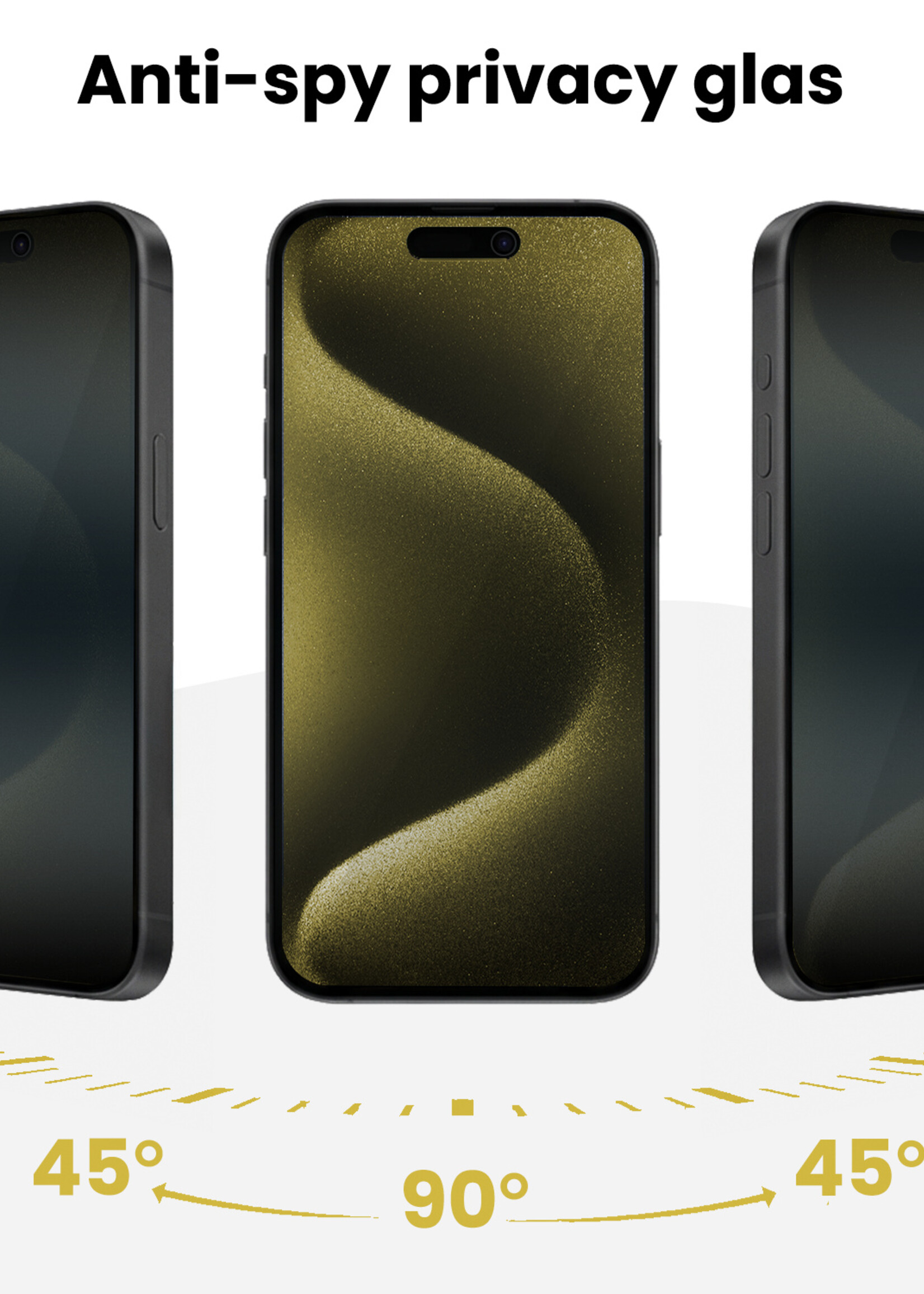 LUQ LUQ iPhone 15 Pro Max Hybrid Privacy Screenprotector - 2 PACK