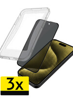 LUQ LUQ iPhone 15 Pro Max Hybrid Privacy Screenprotector - 3 PACK