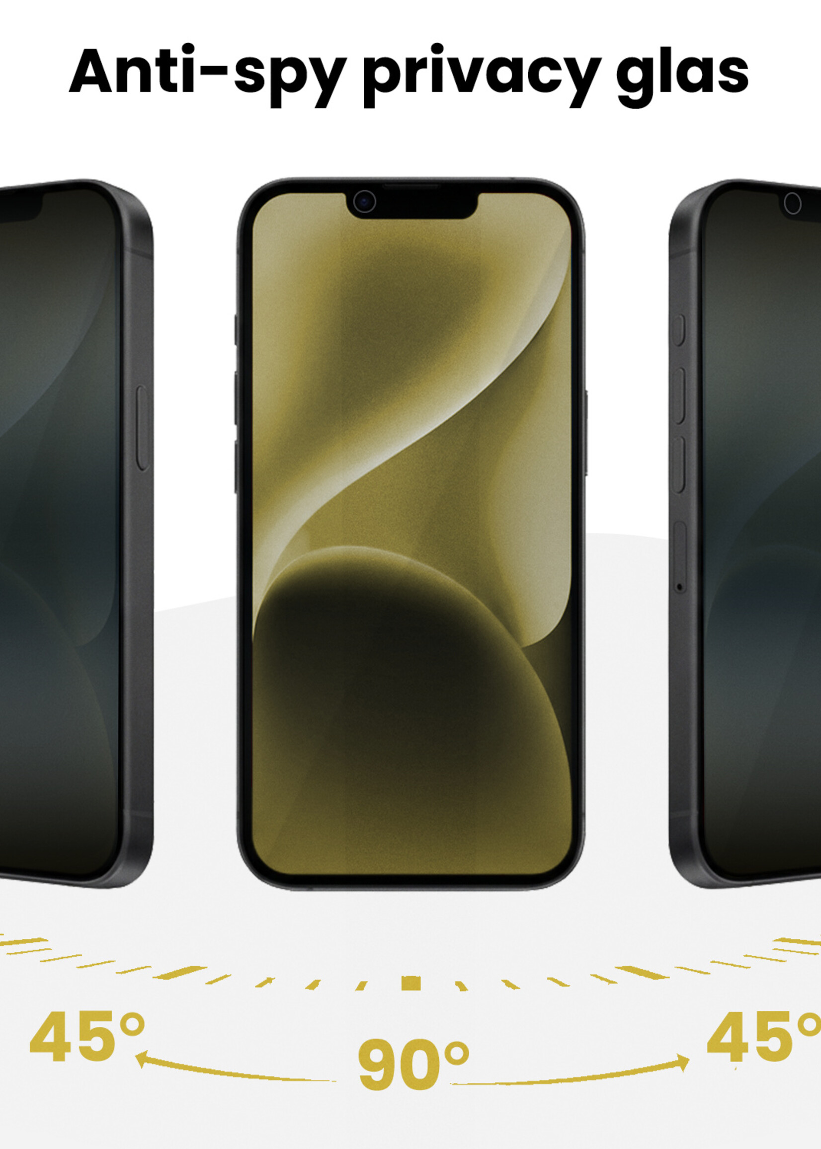 LUQ LUQ iPhone 14 Hybrid Privacy Screenprotector - 2 PACK