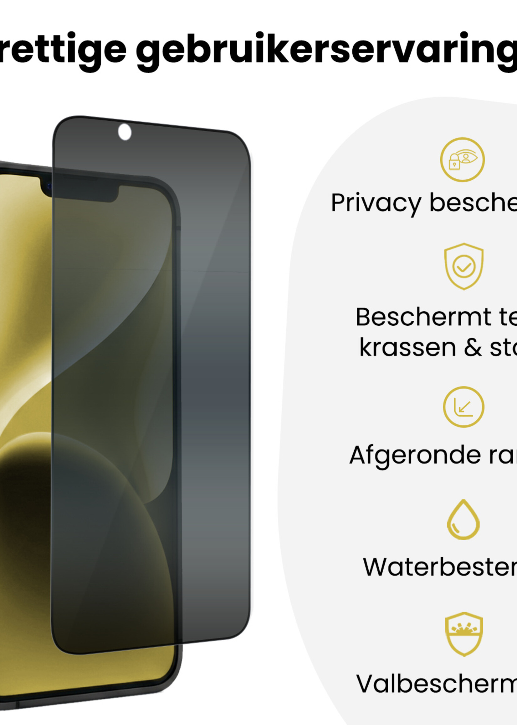 LUQ LUQ iPhone 14 Hybrid Privacy Screenprotector - 2 PACK