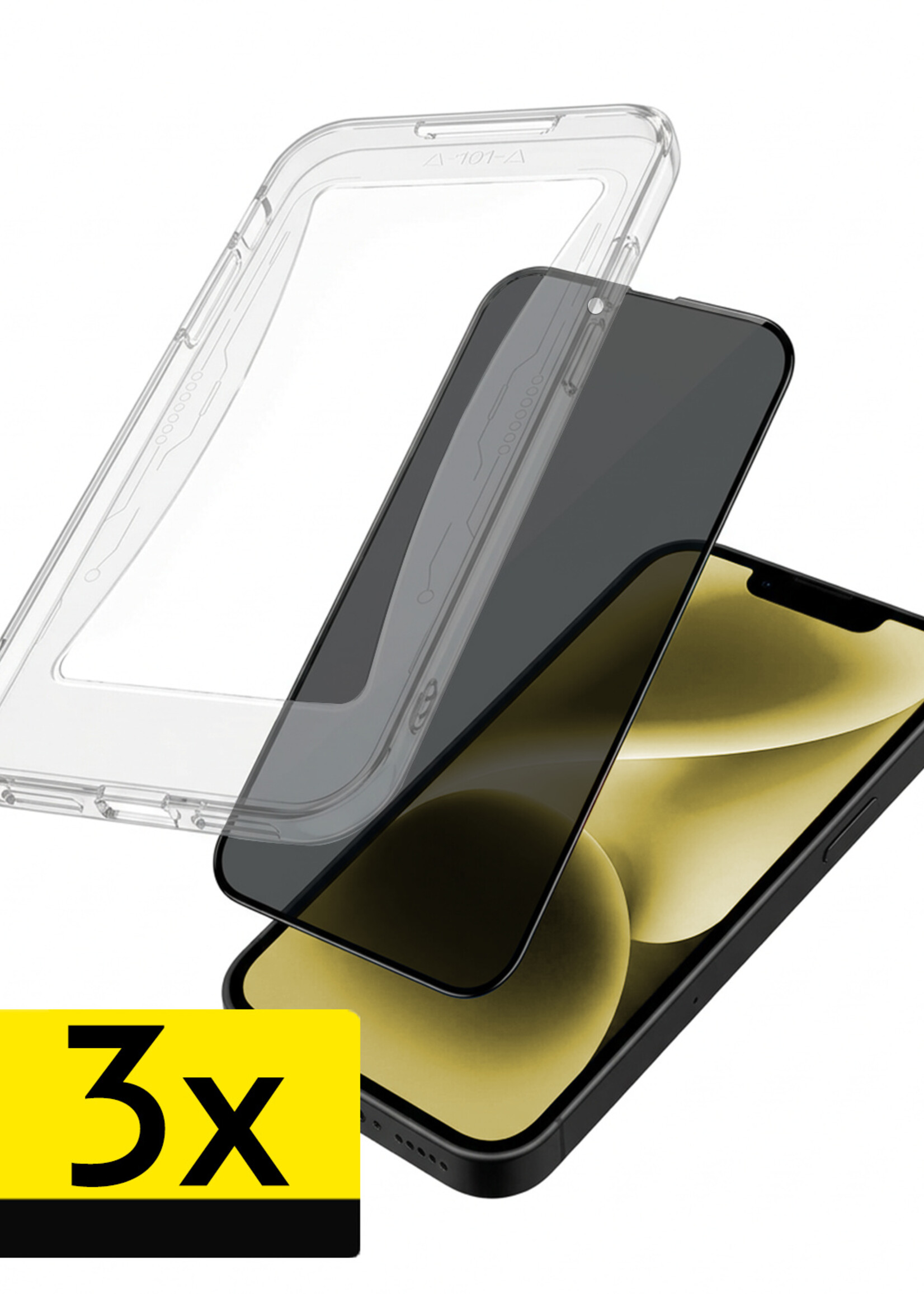 LUQ LUQ iPhone 14 Plus Hybrid Privacy Screenprotector - 3 PACK