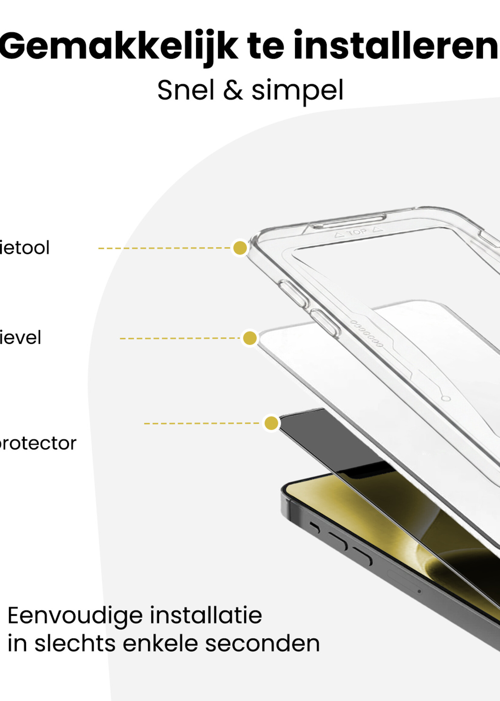 LUQ LUQ iPhone 14 Plus Hybrid Privacy Screenprotector - 3 PACK