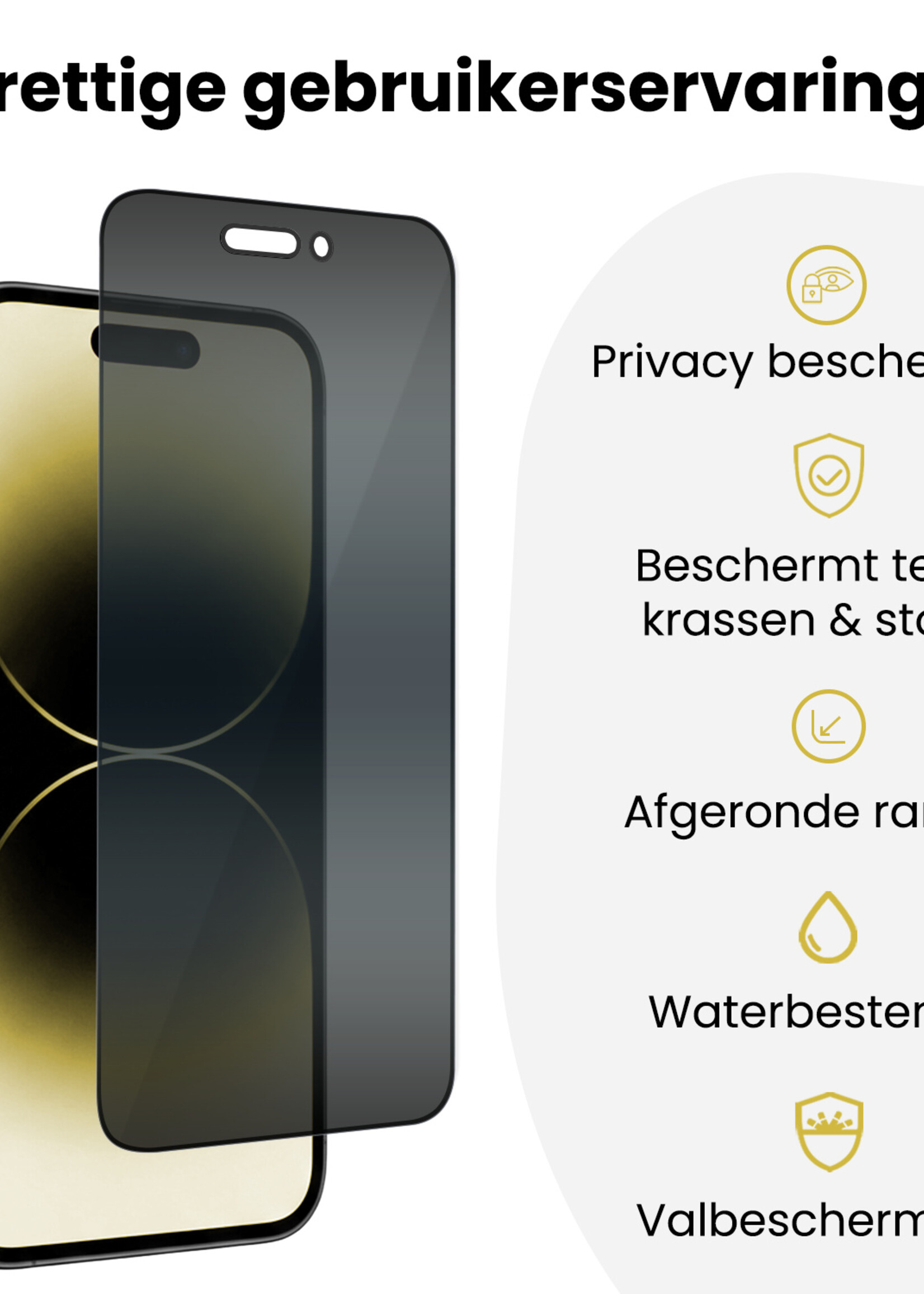 LUQ LUQ iPhone 14 Pro Hybrid Privacy Screenprotector
