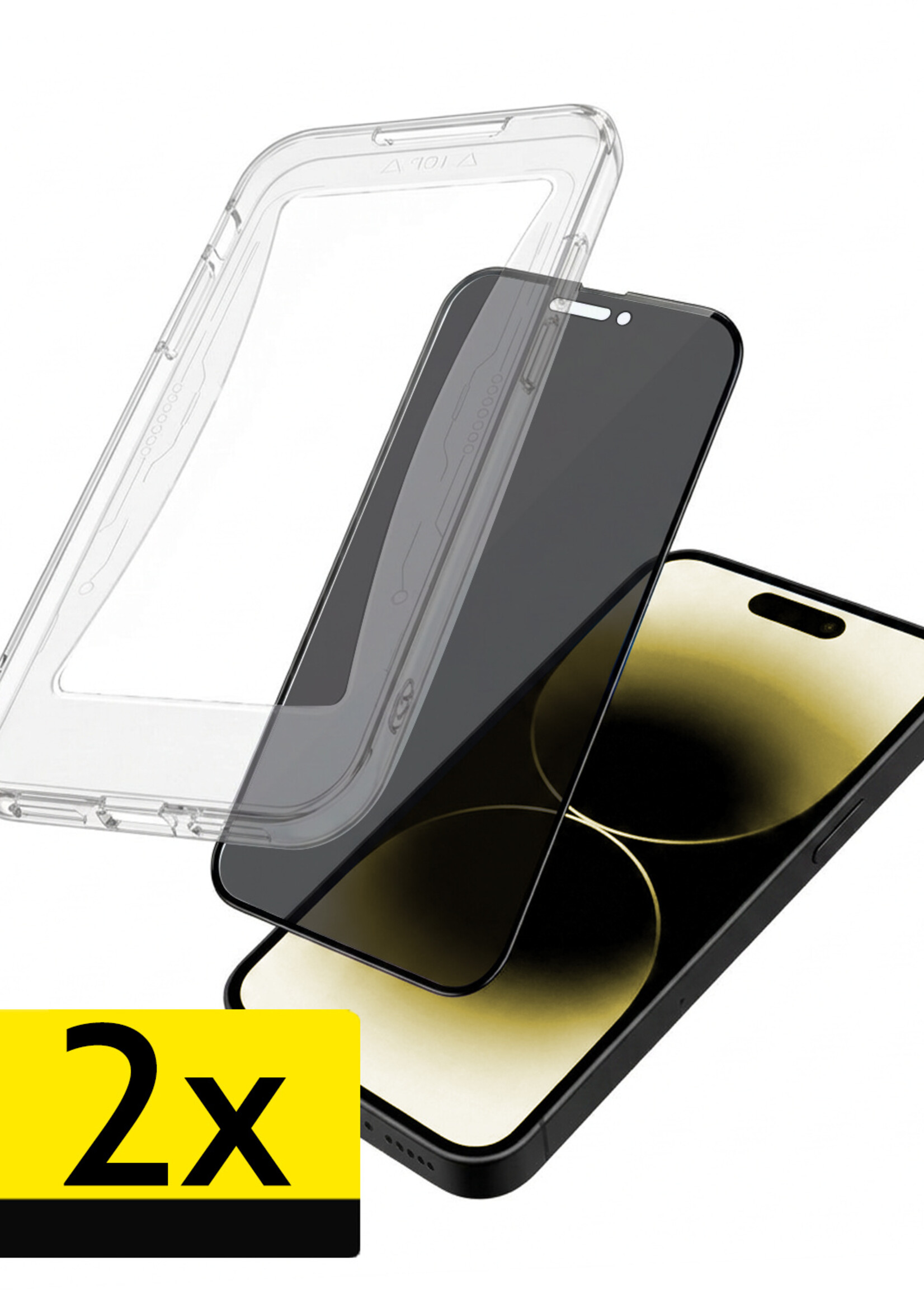 LUQ LUQ iPhone 14 Pro Hybrid Privacy Screenprotector - 2 PACK