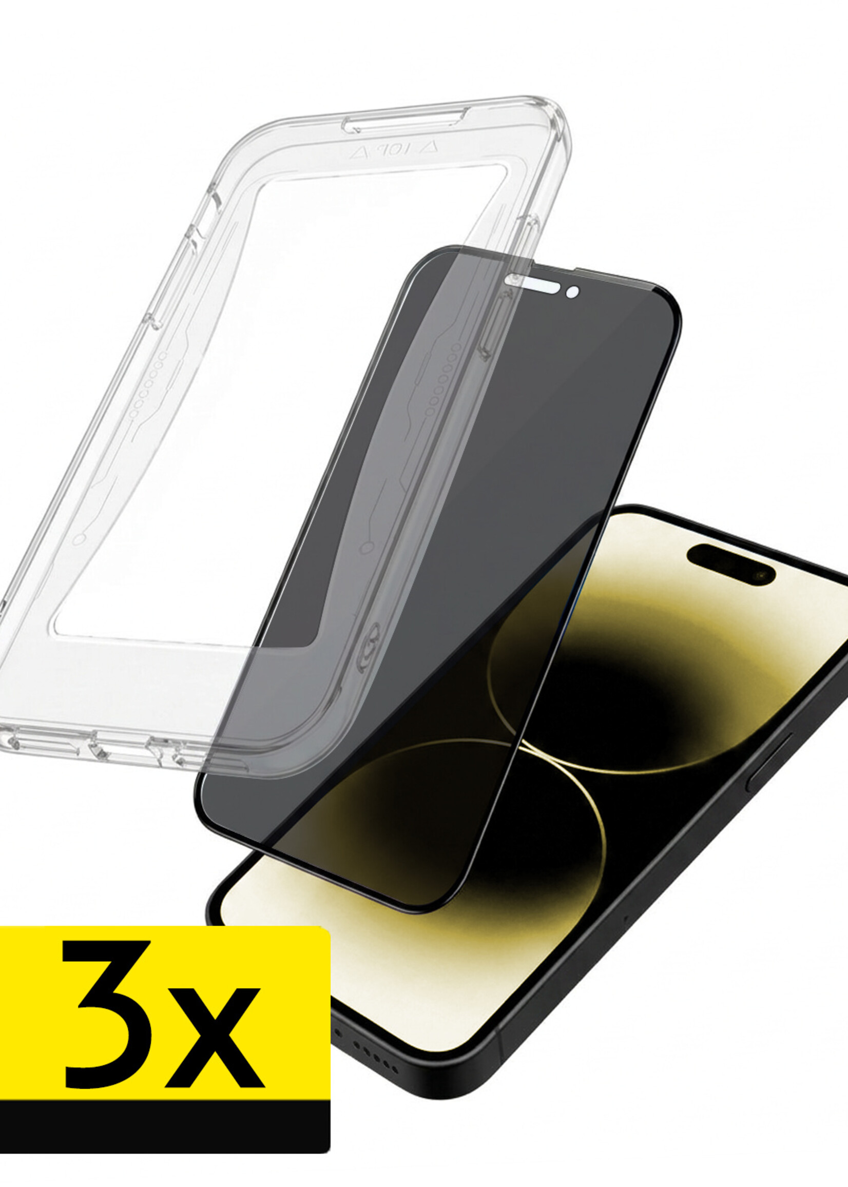 LUQ LUQ iPhone 14 Pro Hybrid Privacy Screenprotector - 3 PACK
