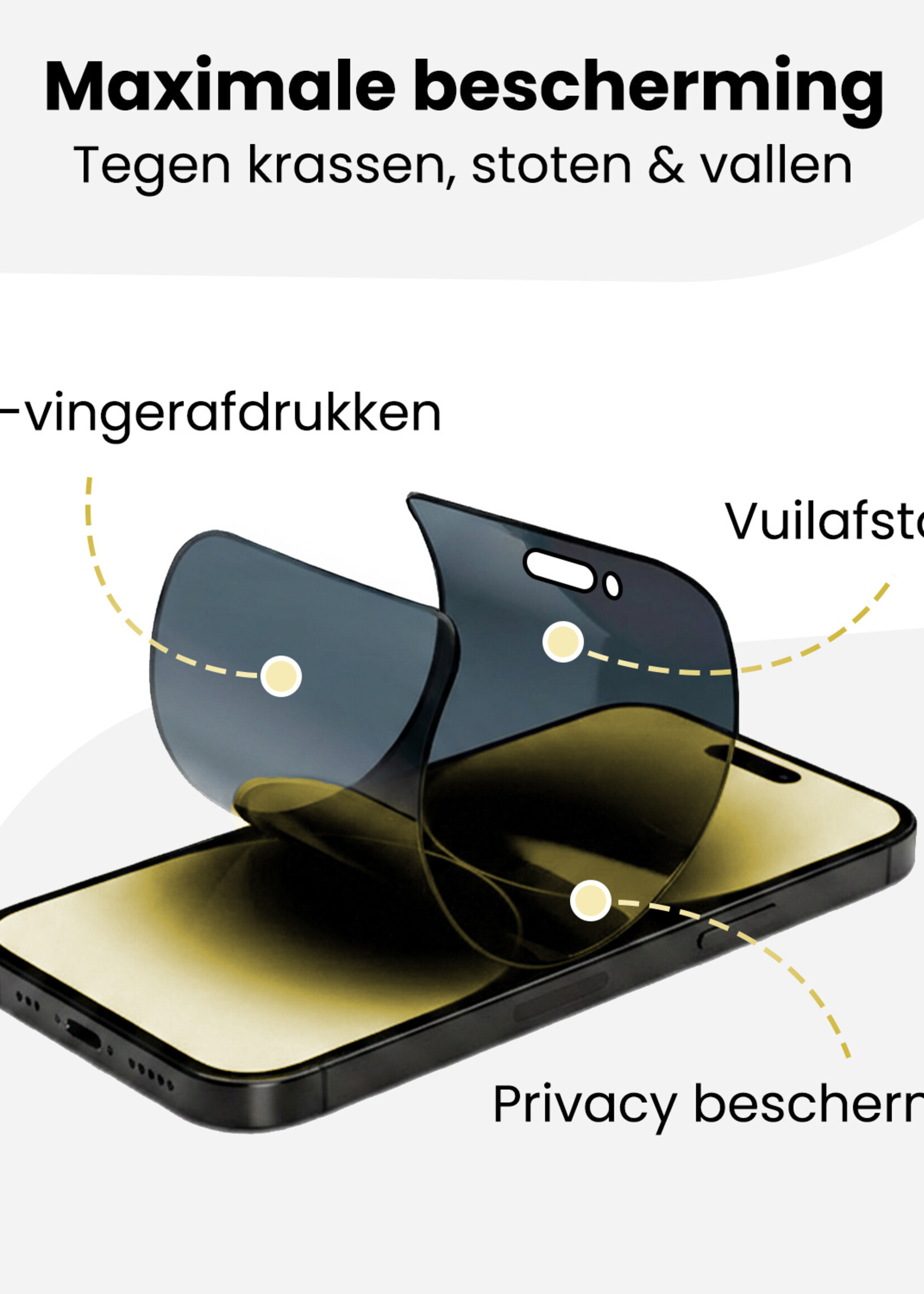 LUQ LUQ iPhone 14 Pro Max Hybrid Privacy Screenprotector - 3 PACK