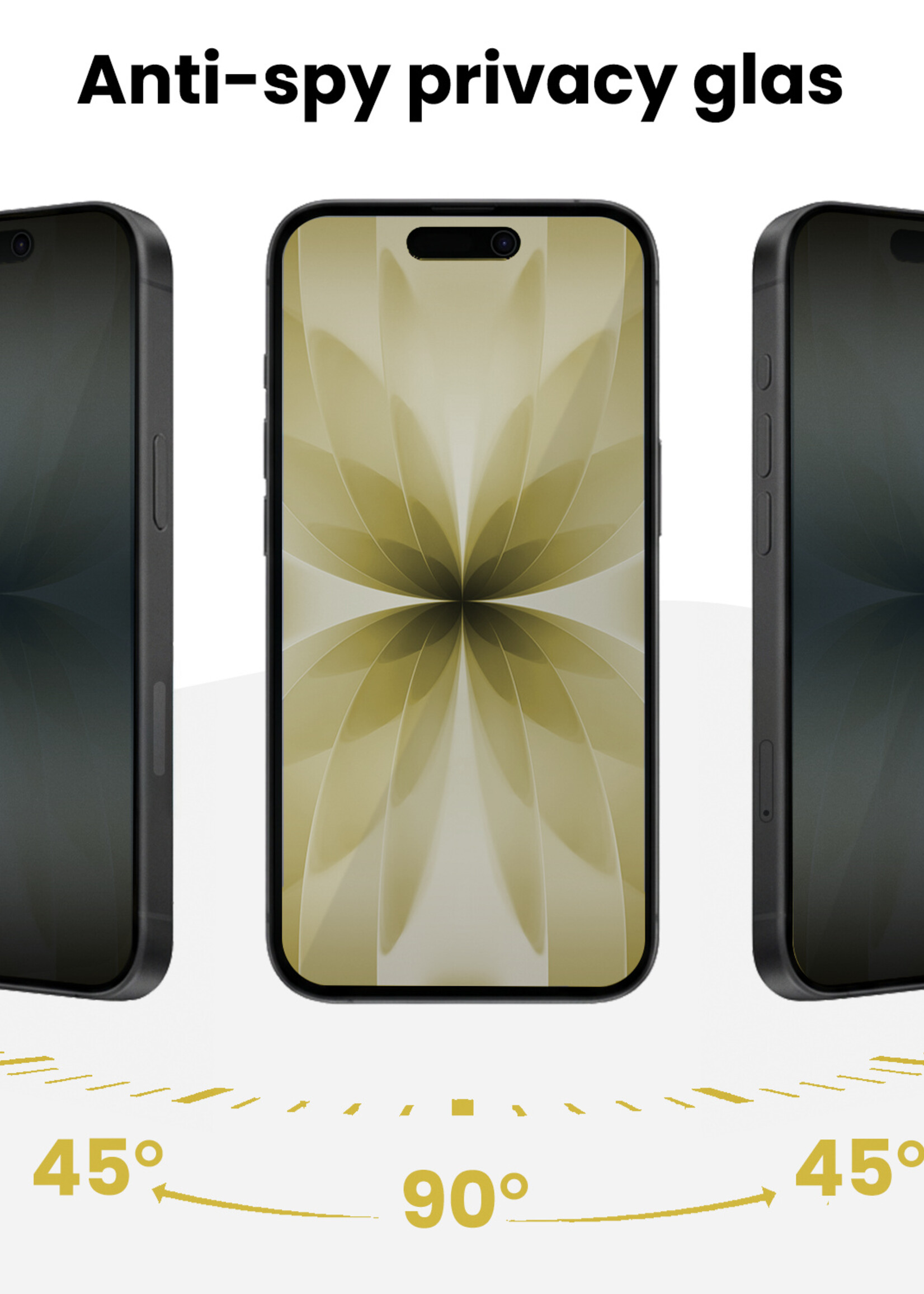 LUQ LUQ iPhone 17 Hybrid Privacy Screenprotector - 3 PACK