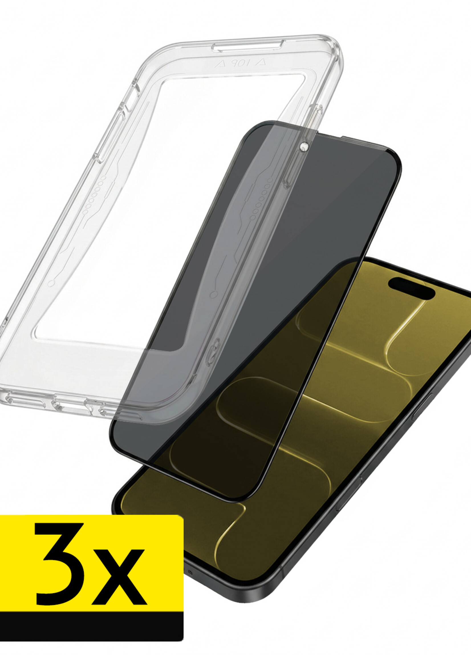 LUQ LUQ iPhone Air Hybrid Privacy Screenprotector - 3 PACK