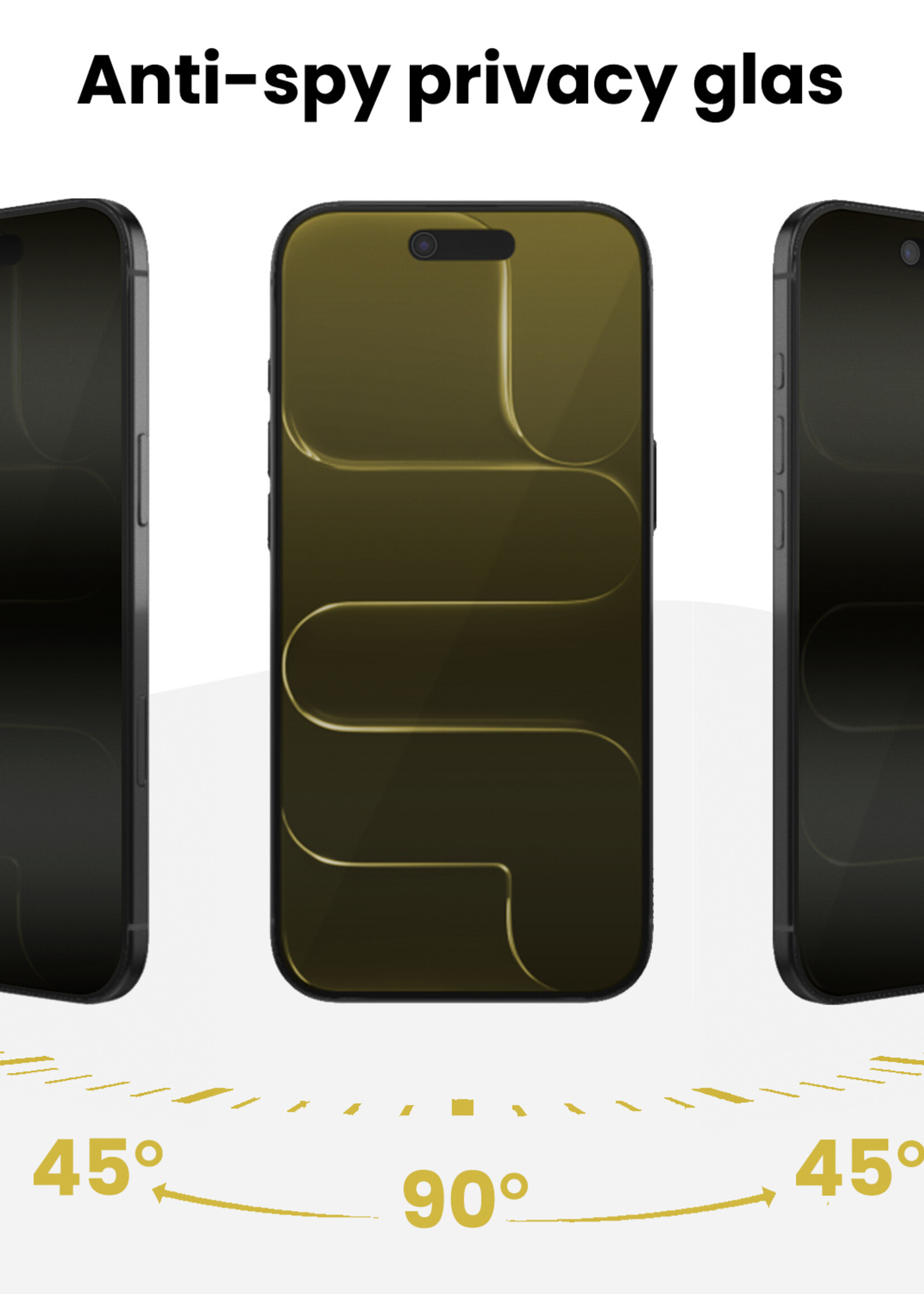 LUQ LUQ iPhone Air Hybrid Privacy Screenprotector - 3 PACK