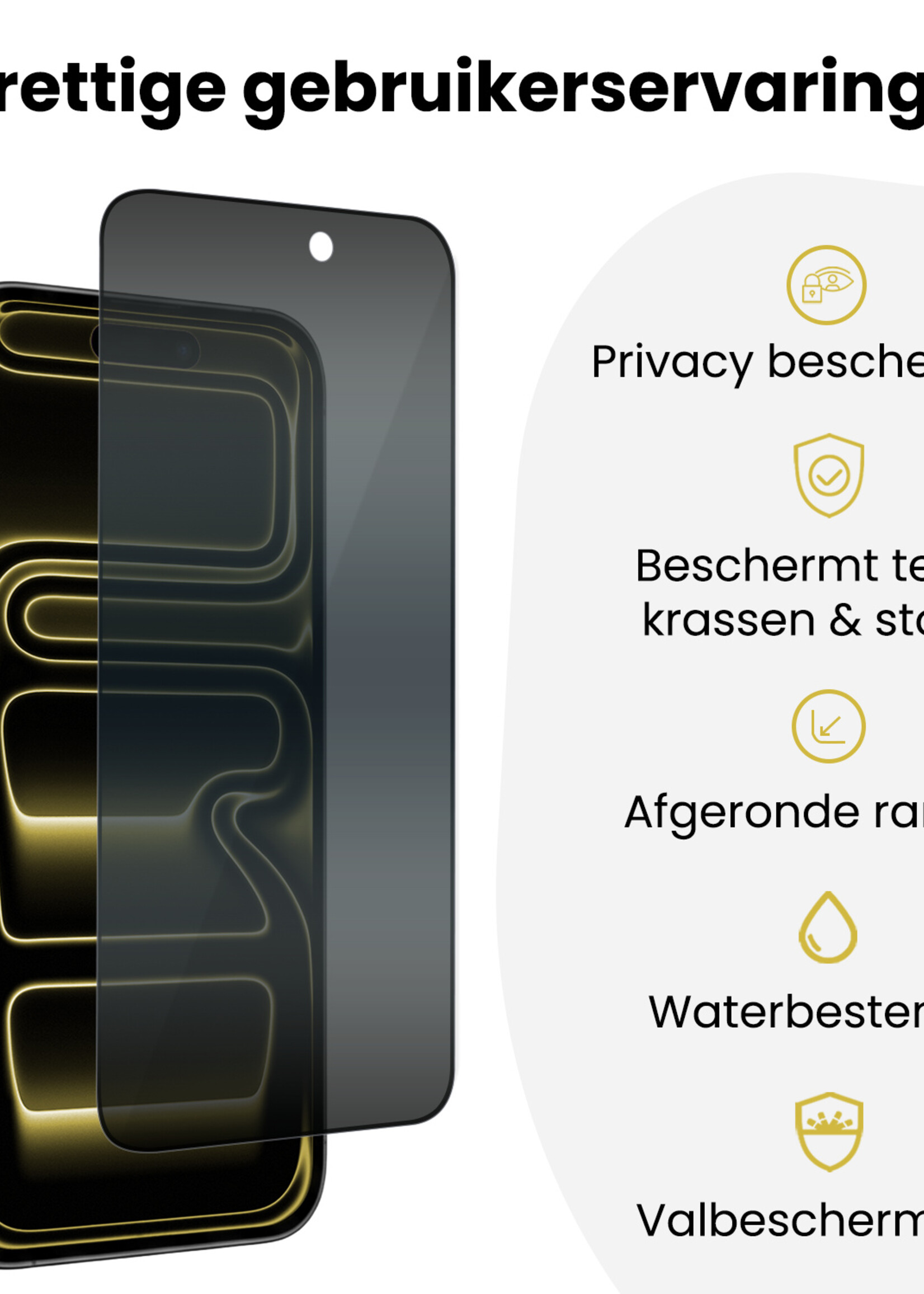 LUQ LUQ iPhone 17 Pro Hybrid Privacy Screenprotector - 2 PACK