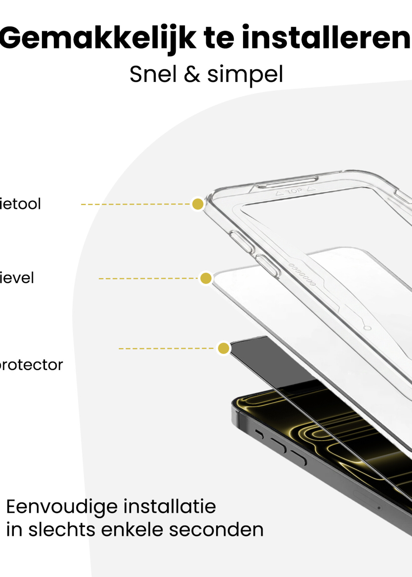 LUQ LUQ iPhone 17 Pro Hybrid Privacy Screenprotector - 3 PACK