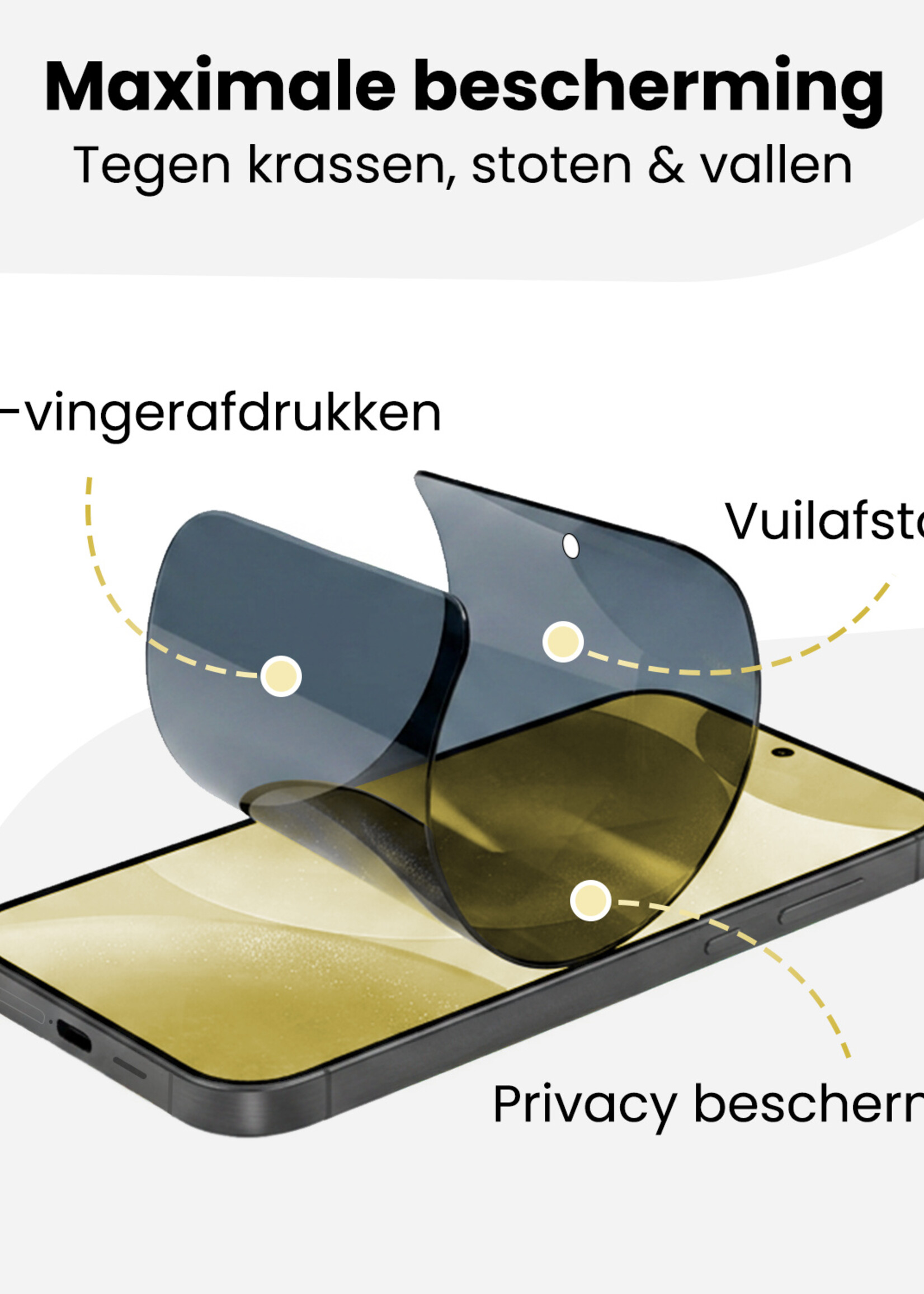 LUQ LUQ Samsung Galaxy S24 Hybrid Privacy Screenprotector - 2 PACK