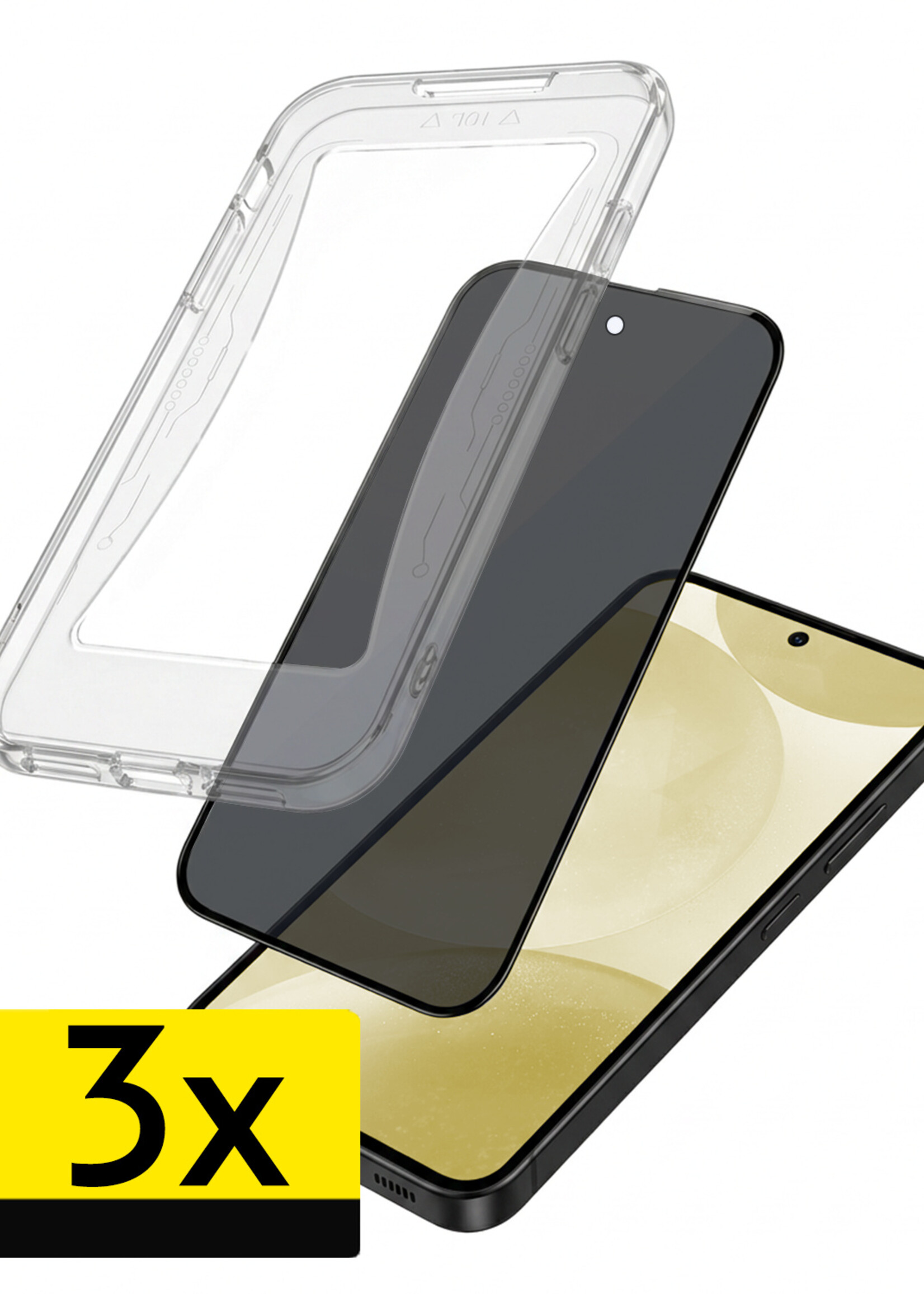 LUQ LUQ Samsung Galaxy S24 Plus Hybrid Privacy Screenprotector - 3 PACK