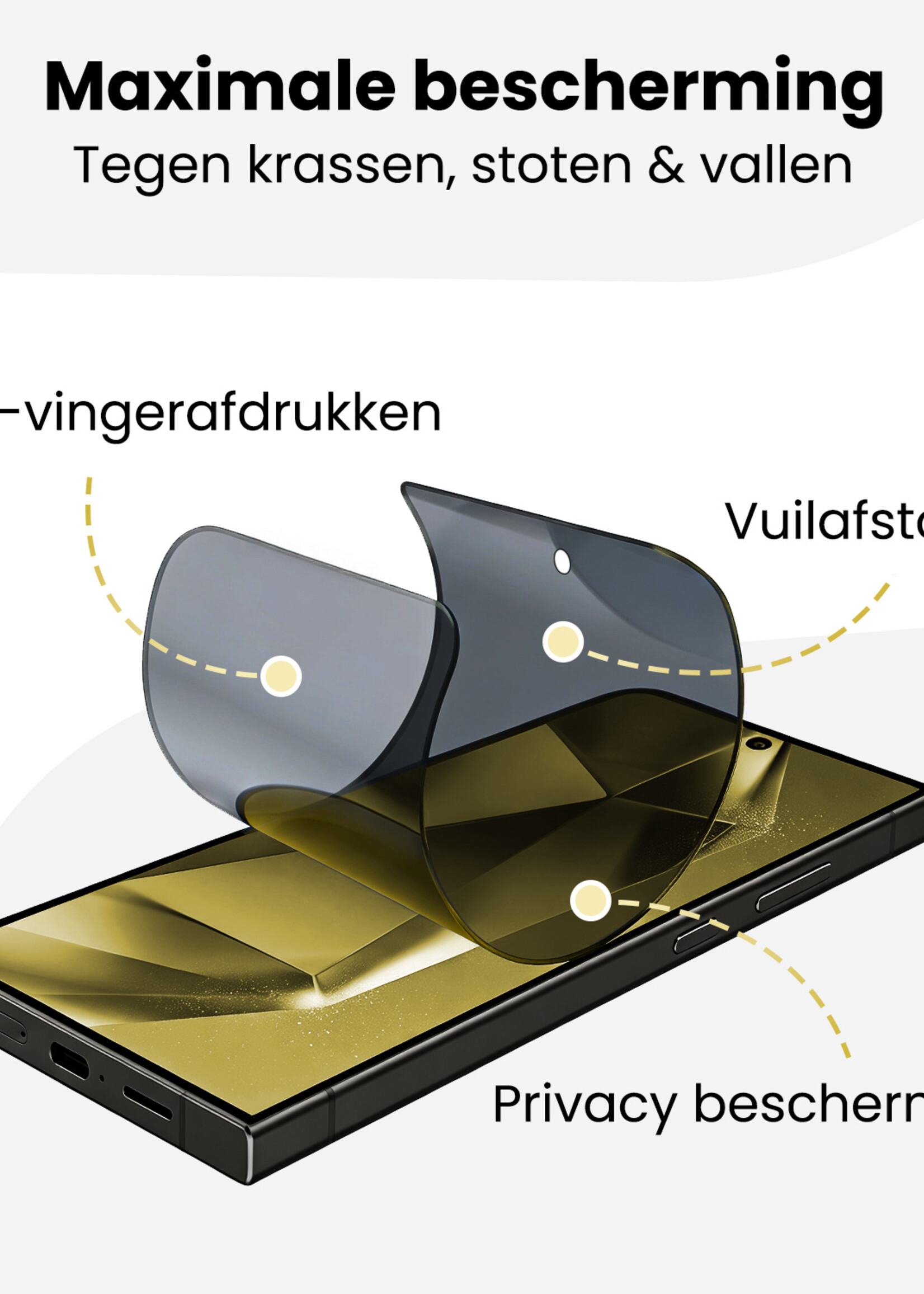 LUQ LUQ Samsung Galaxy S24 Ultra Hybrid Privacy Screenprotector