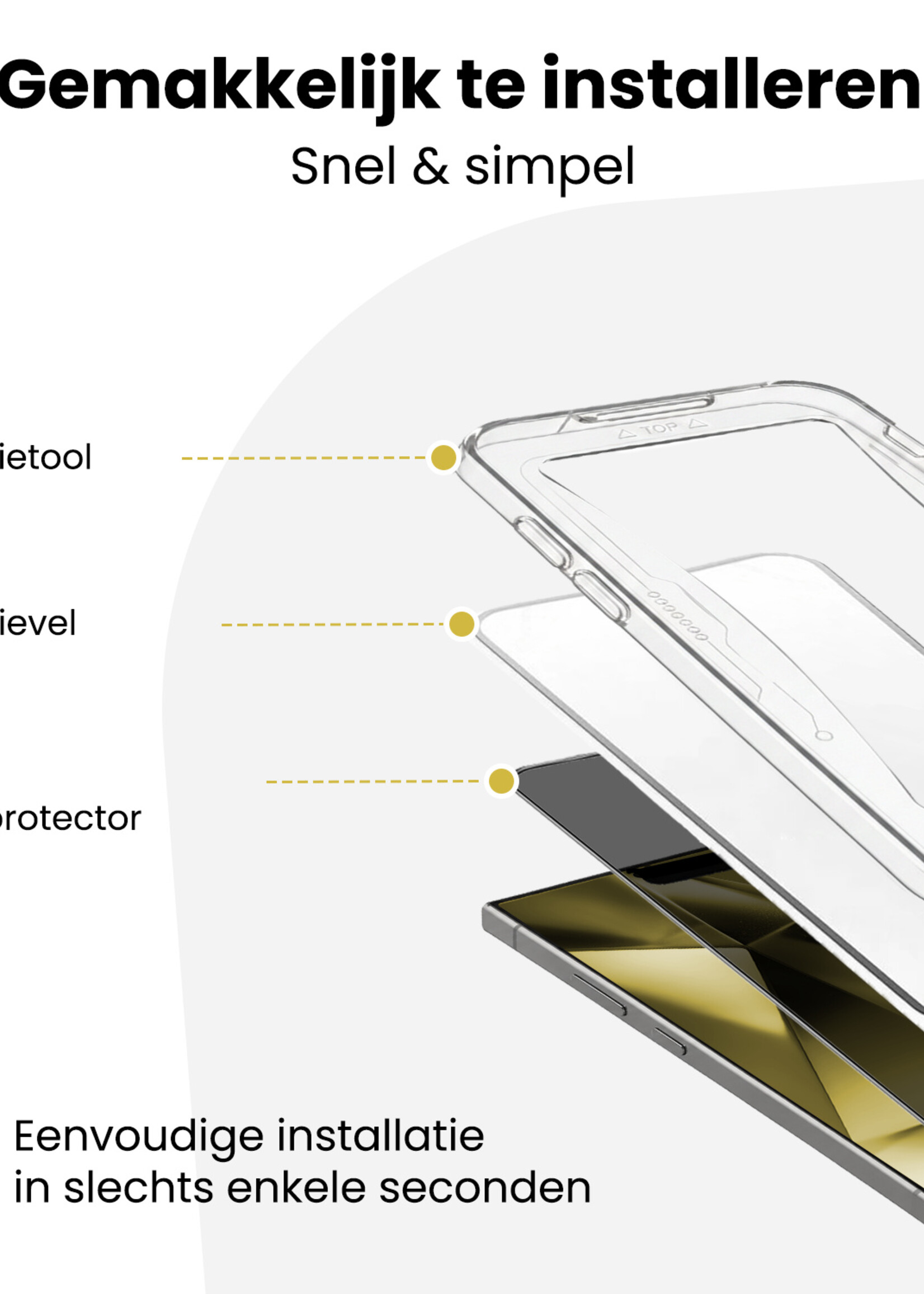 LUQ LUQ Samsung Galaxy S24 Ultra Hybrid Privacy Screenprotector - 3 PACK