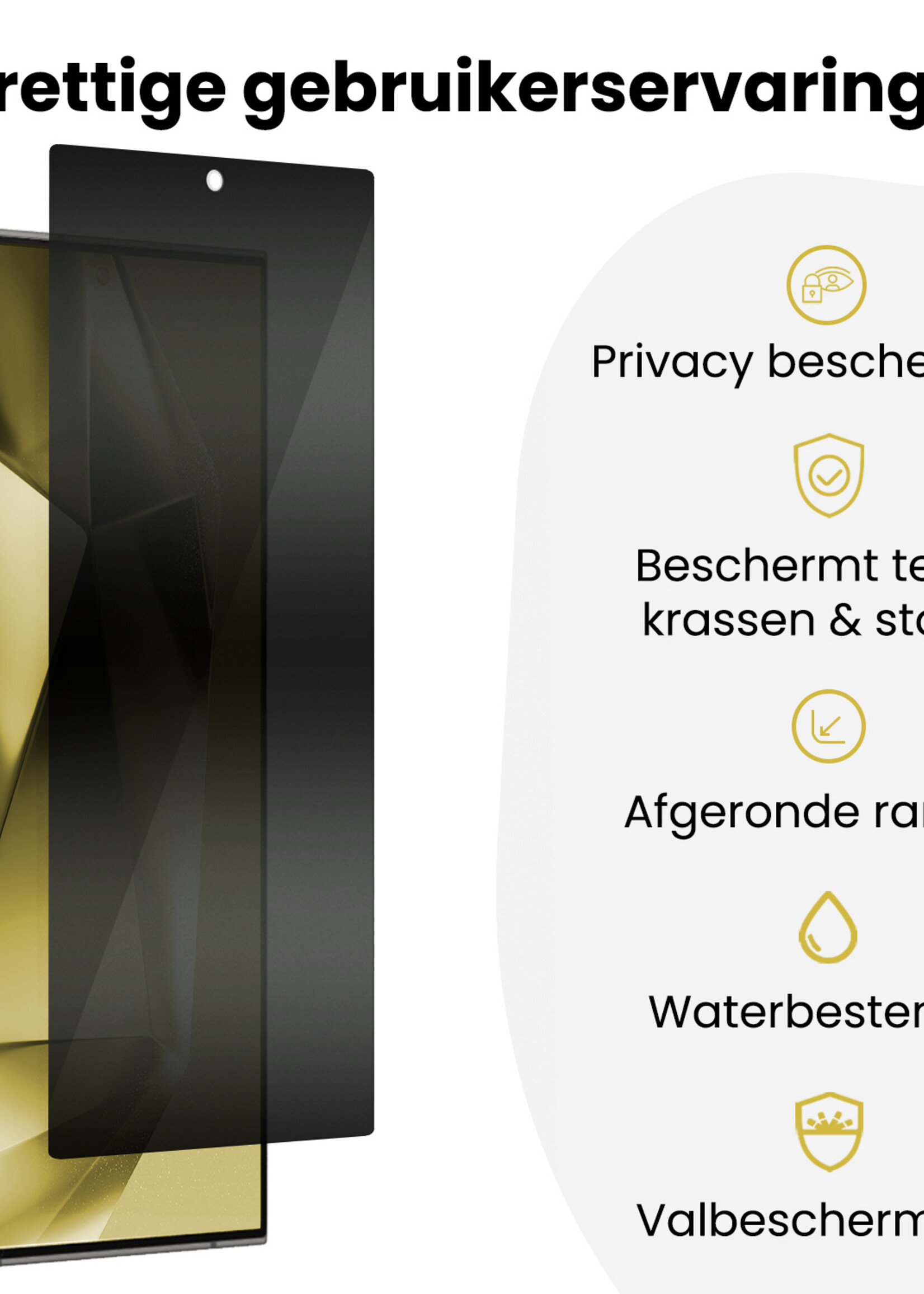 LUQ LUQ Samsung Galaxy S24 Ultra Hybrid Privacy Screenprotector - 3 PACK