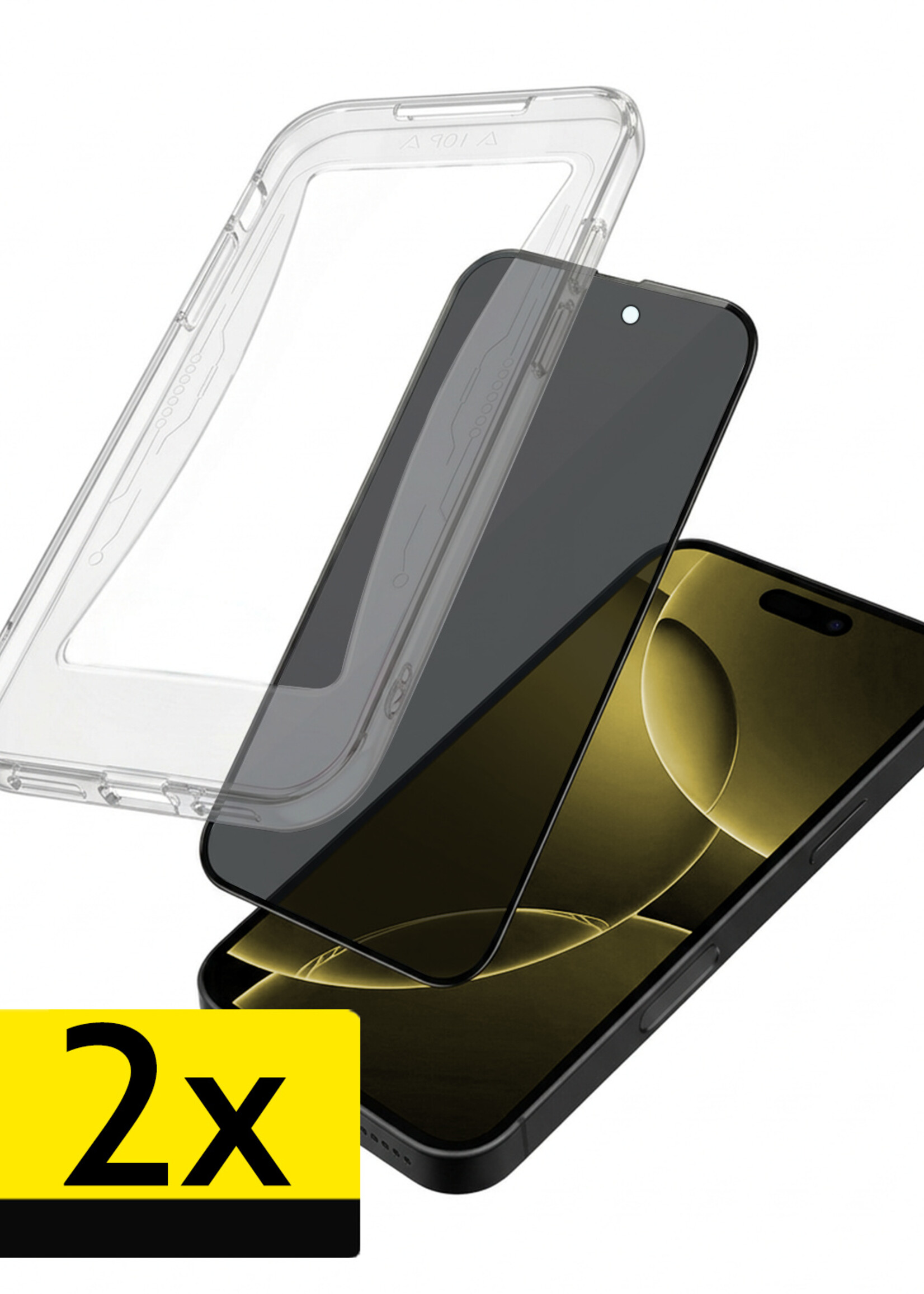 LUQ LUQ iPhone 16 Pro Max Hybrid Privacy Screenprotector - 2 PACK