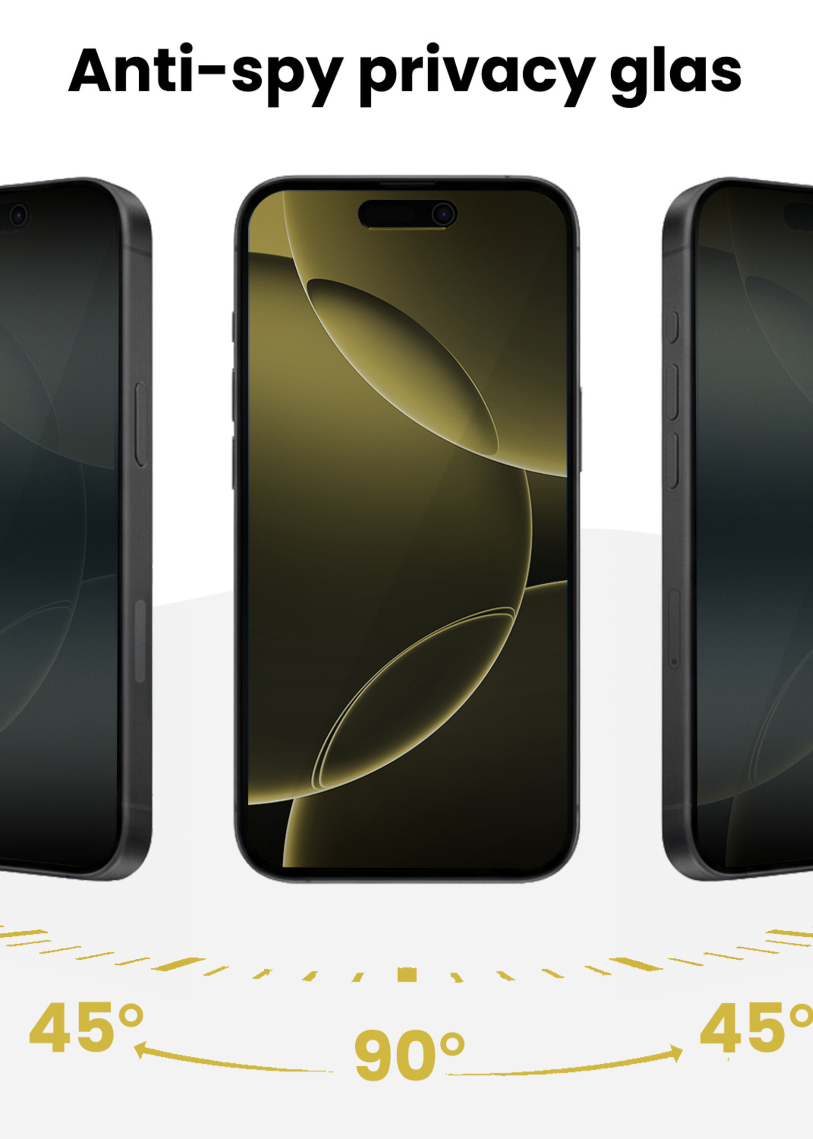 LUQ LUQ iPhone 16 Pro Max Hybrid Privacy Screenprotector - 3 PACK