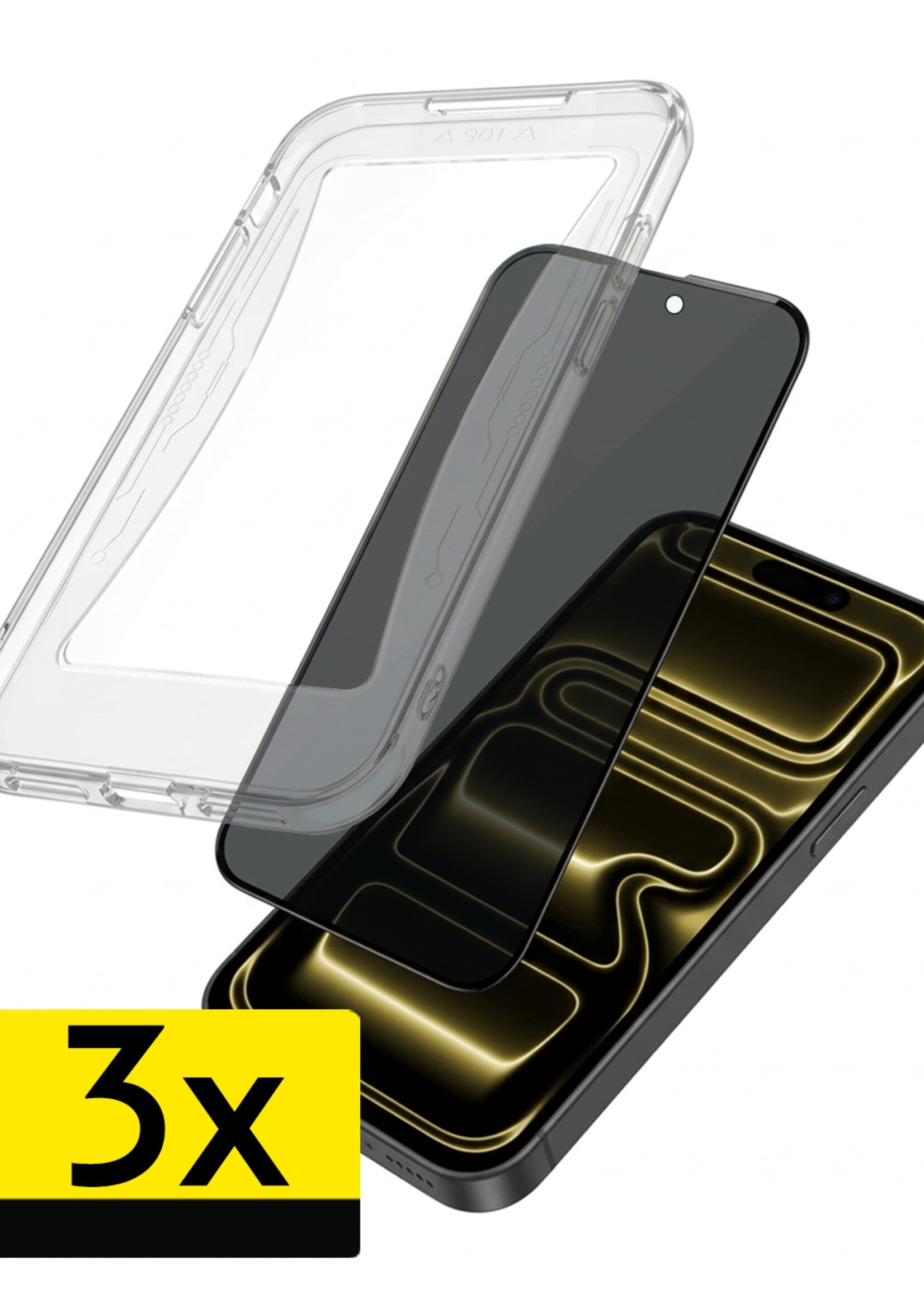 LUQ LUQ iPhone 17 Pro Max Hybrid Privacy Screenprotector - 3 PACK