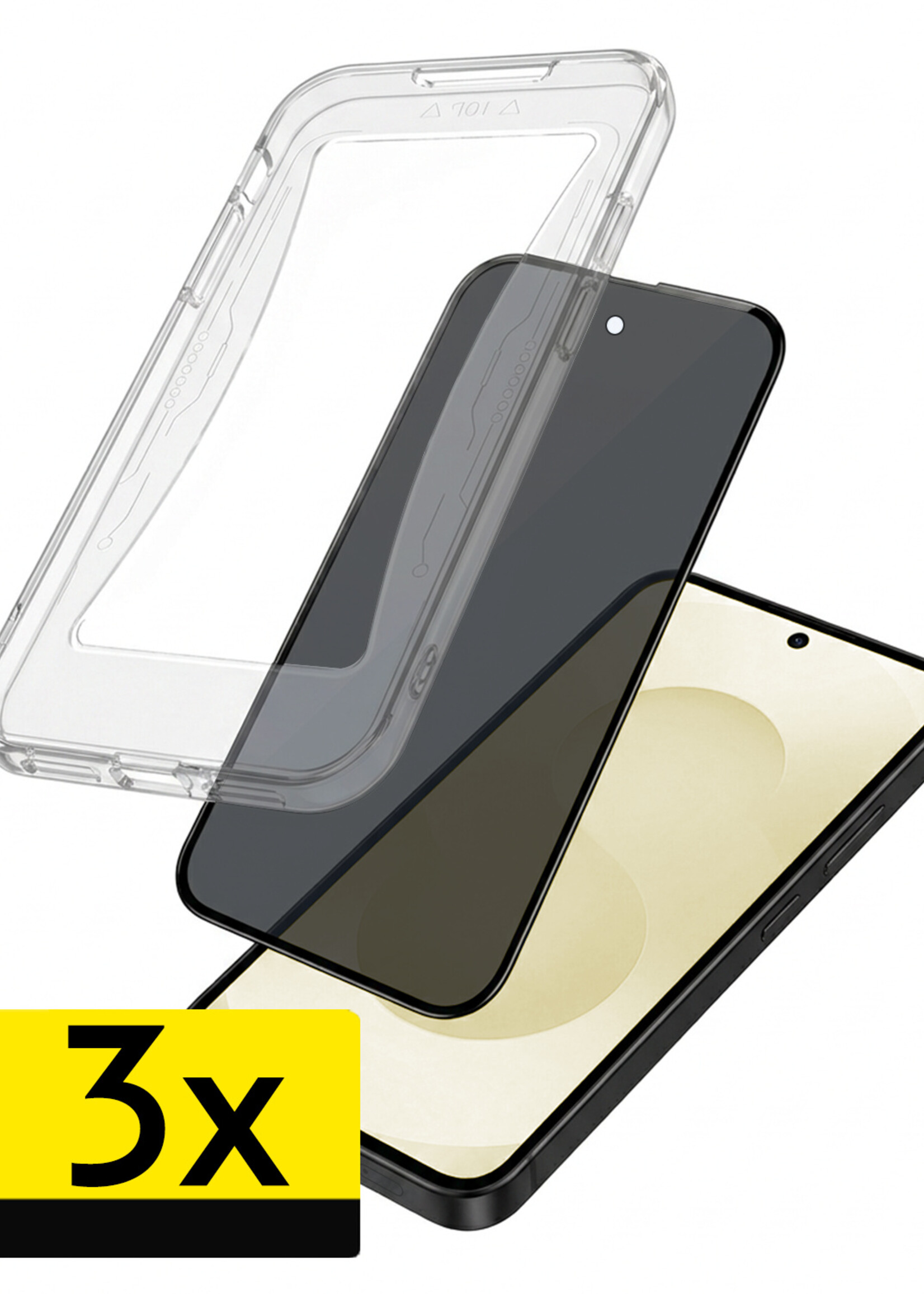 LUQ LUQ Samsung Galaxy S25 Ultra Hybrid Privacy Screenprotector - 3 PACK