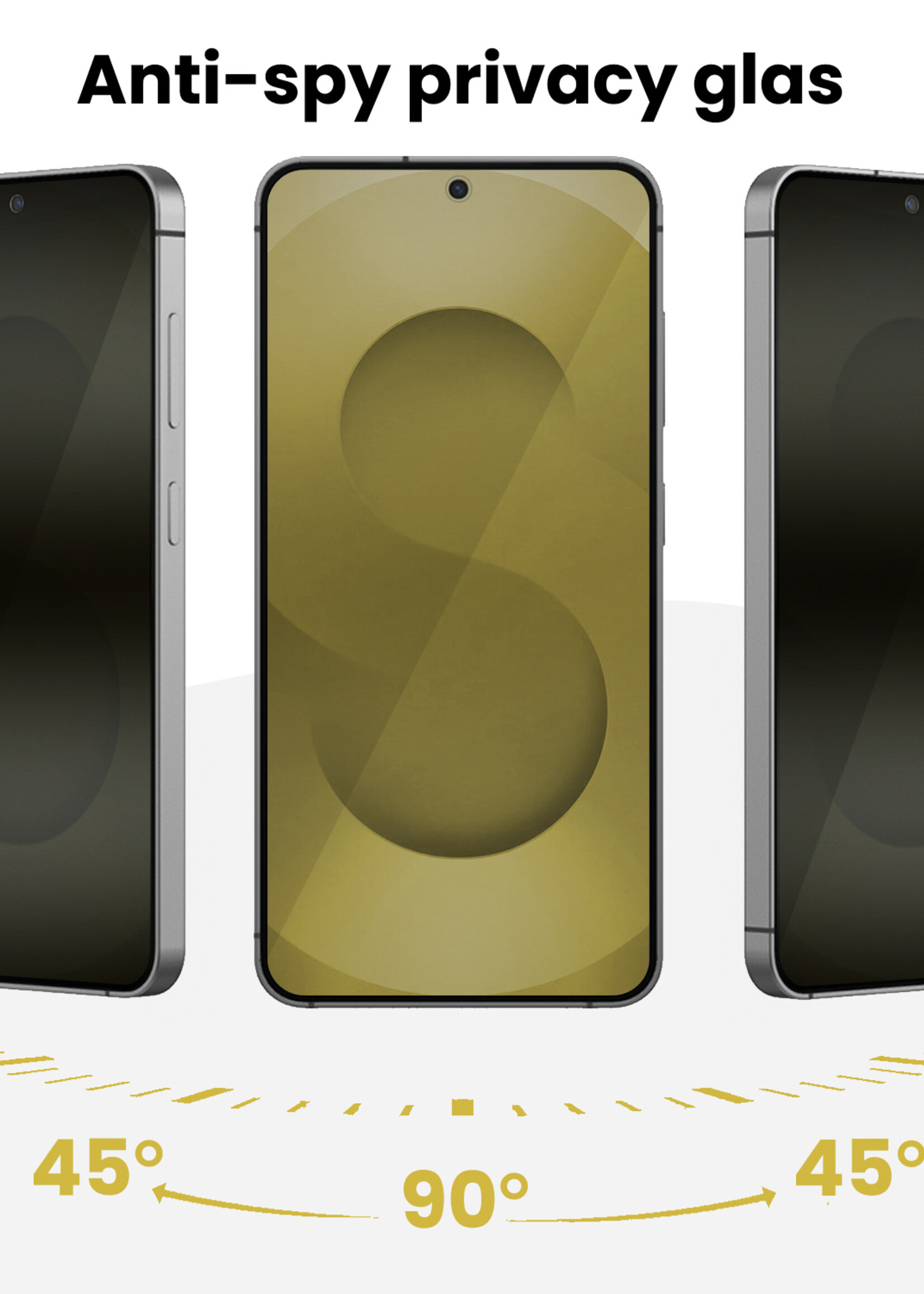 LUQ LUQ Samsung Galaxy S25 Ultra Hybrid Privacy Screenprotector - 3 PACK