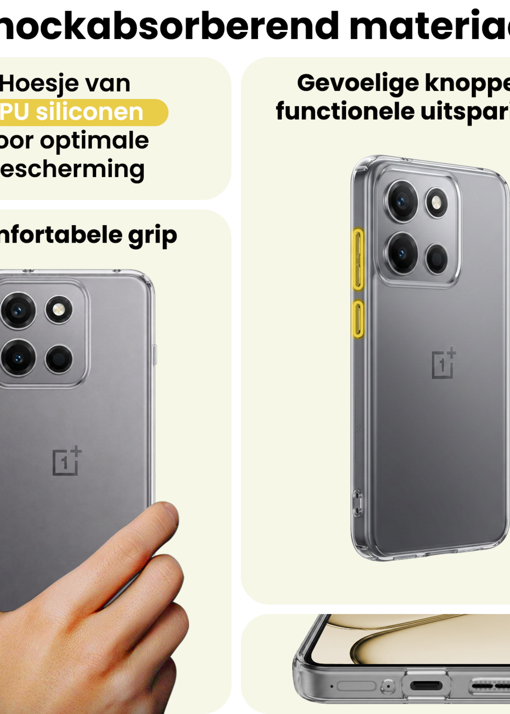 LUQ LUQ OnePlus Nord 6 Hoesje Siliconen - Transparant - 2 PACK