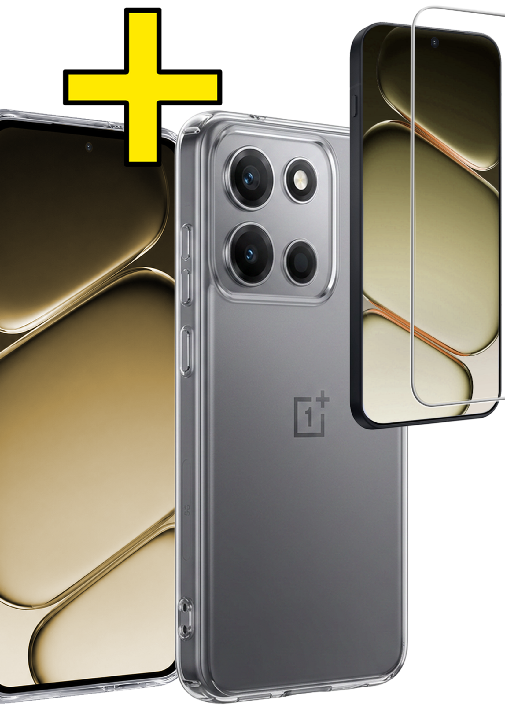LUQ LUQ OnePlus Nord 6 Hoesje Siliconen Met Screenprotector - Transparant