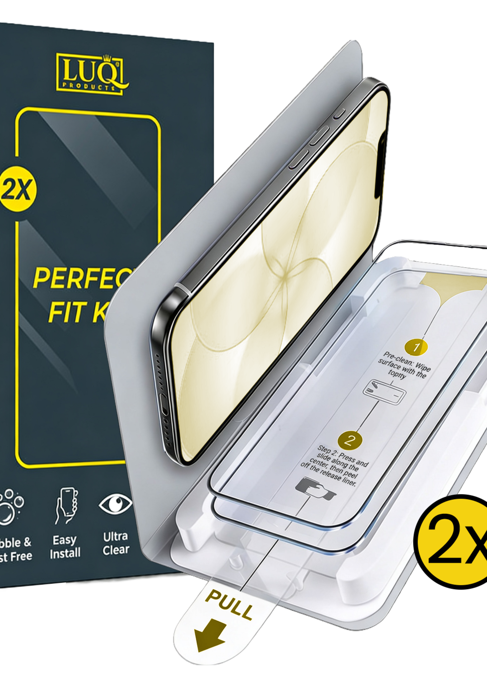 LUQ LUQ iPhone 17e Screenprotector Perfect Fit Kit - 2 PACK