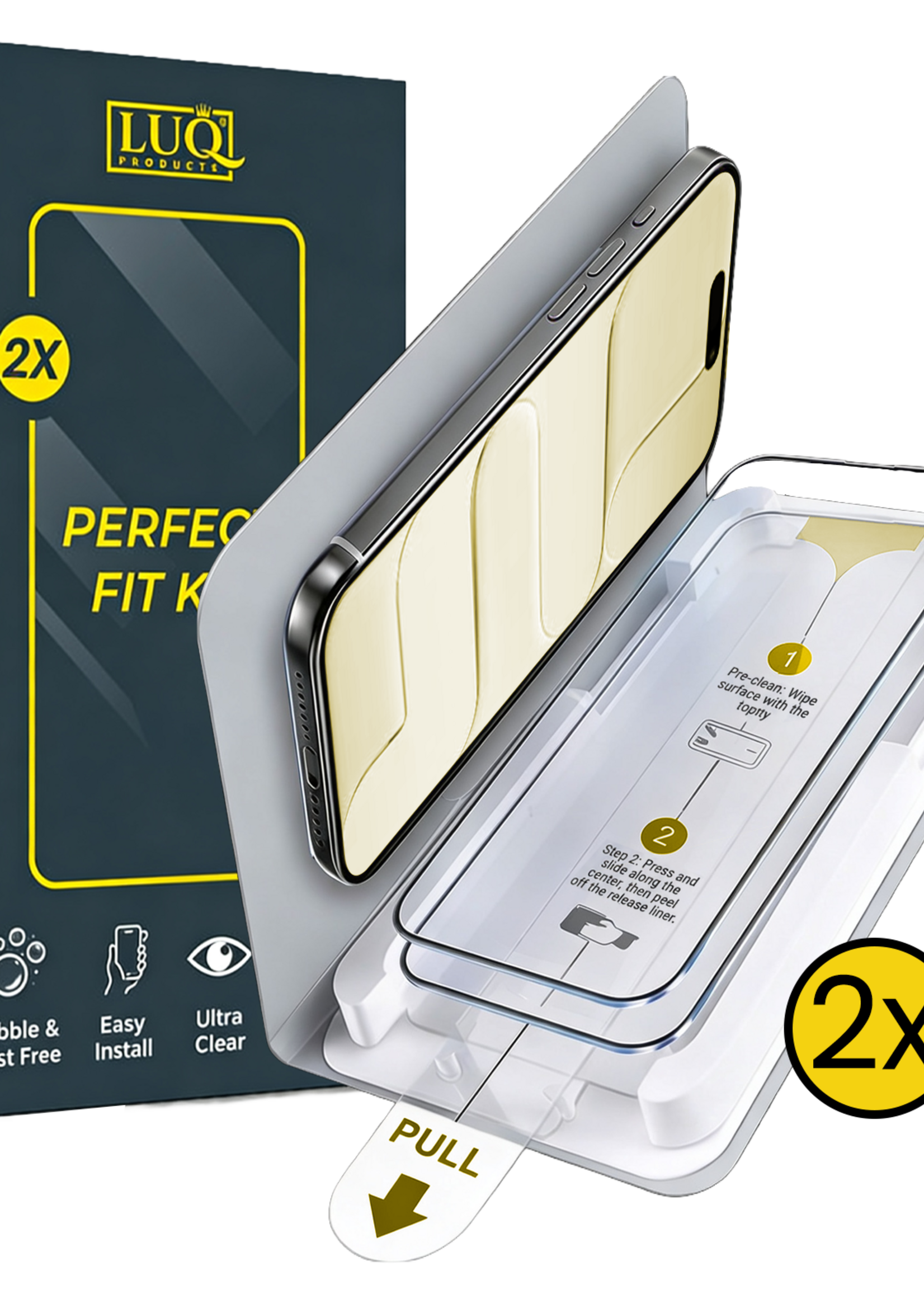 LUQ LUQ iPhone Air Screenprotector Perfect Fit Kit - 2 PACK