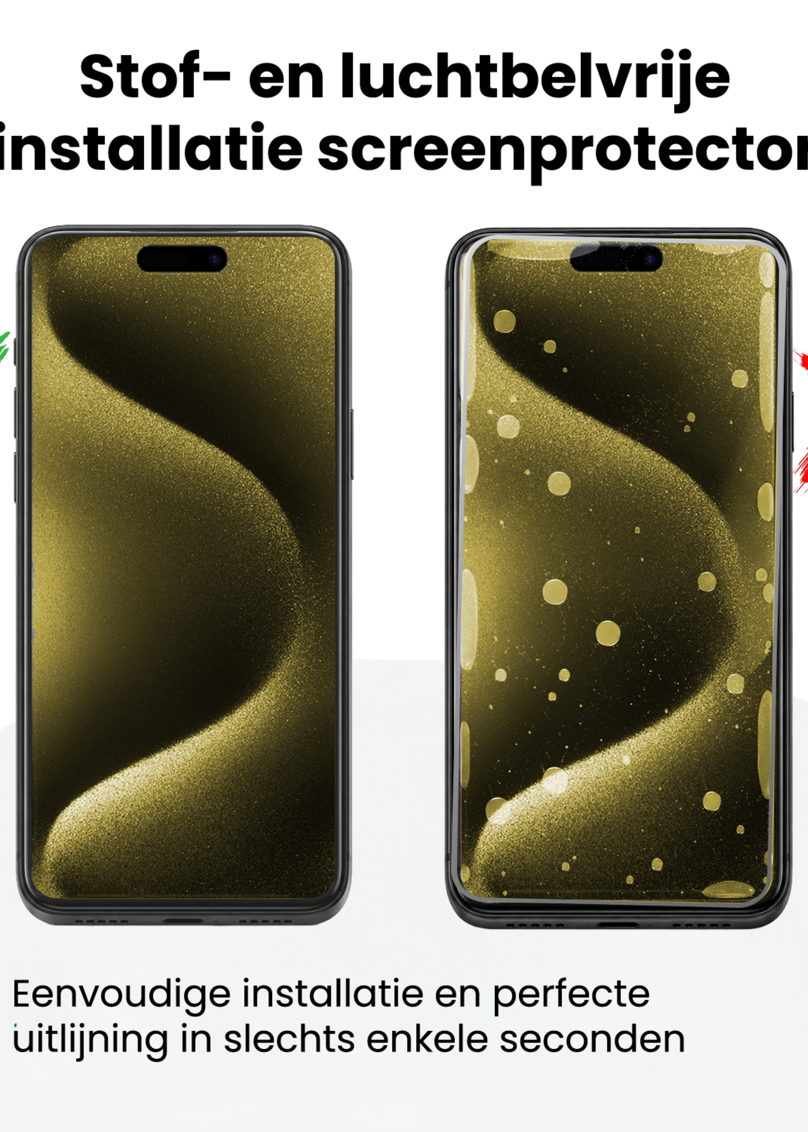 LUQ LUQ iPhone 15 Pro Max Screenprotector Perfect Fit Kit - 2 PACK