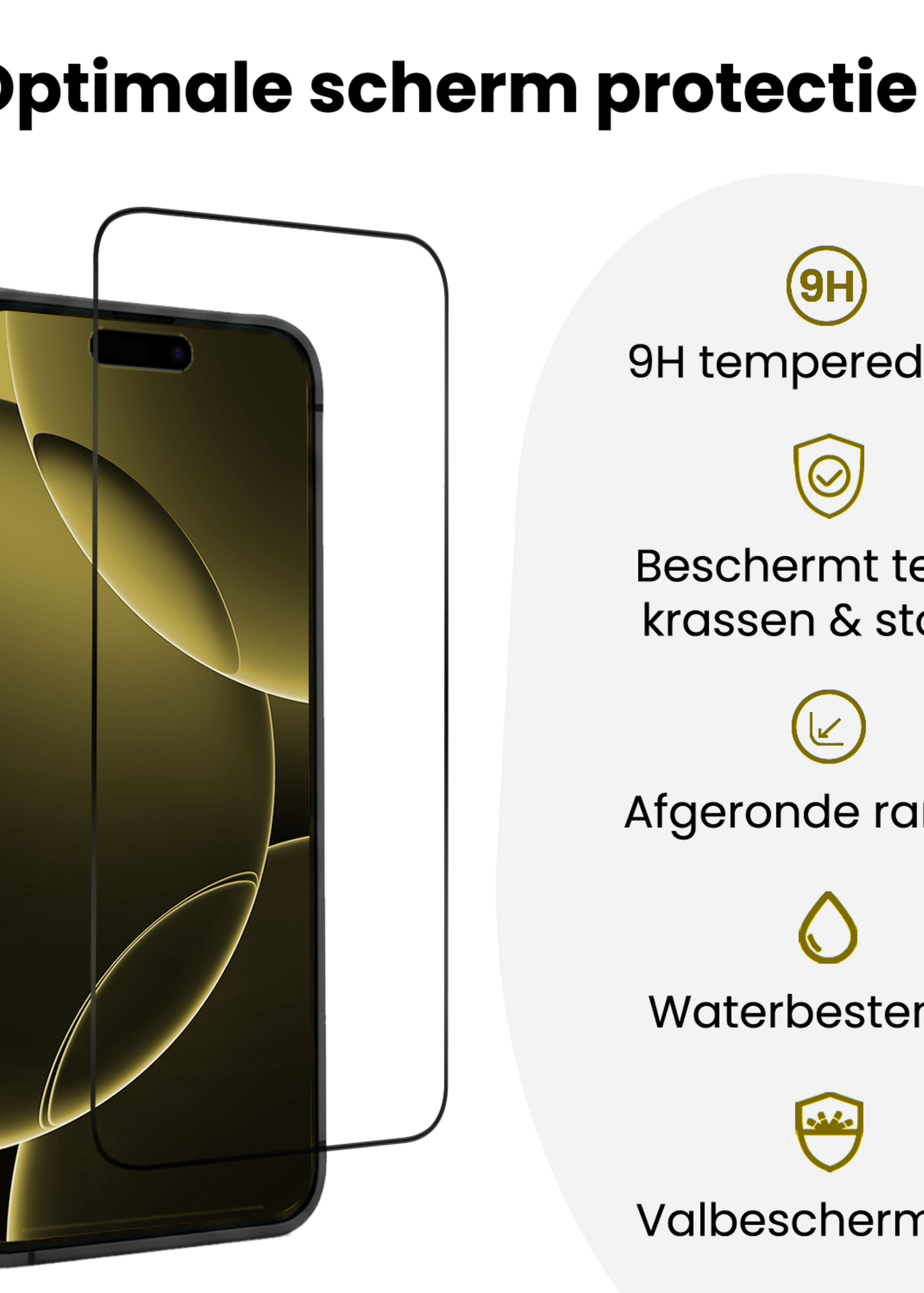LUQ LUQ iPhone 16 Pro Max Screenprotector Perfect Fit Kit - 2 PACK