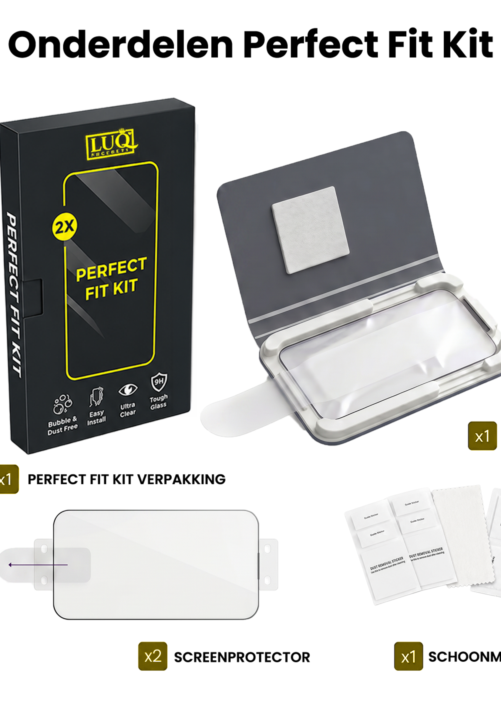 LUQ LUQ iPhone 16 Pro Max Screenprotector Perfect Fit Kit - 2 PACK