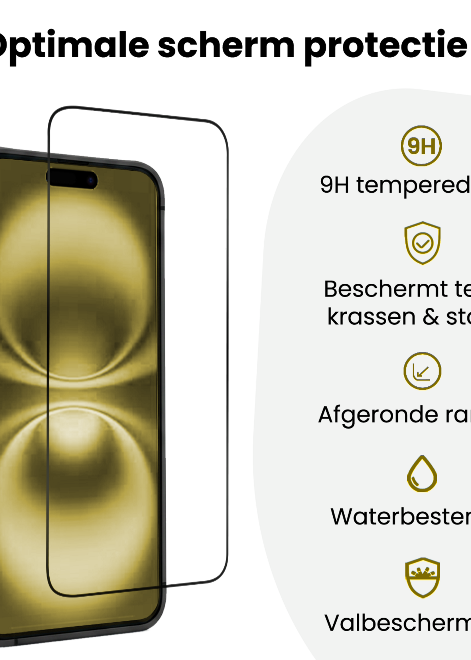 LUQ LUQ iPhone 16 Screenprotector Perfect Fit Kit - 2 PACK