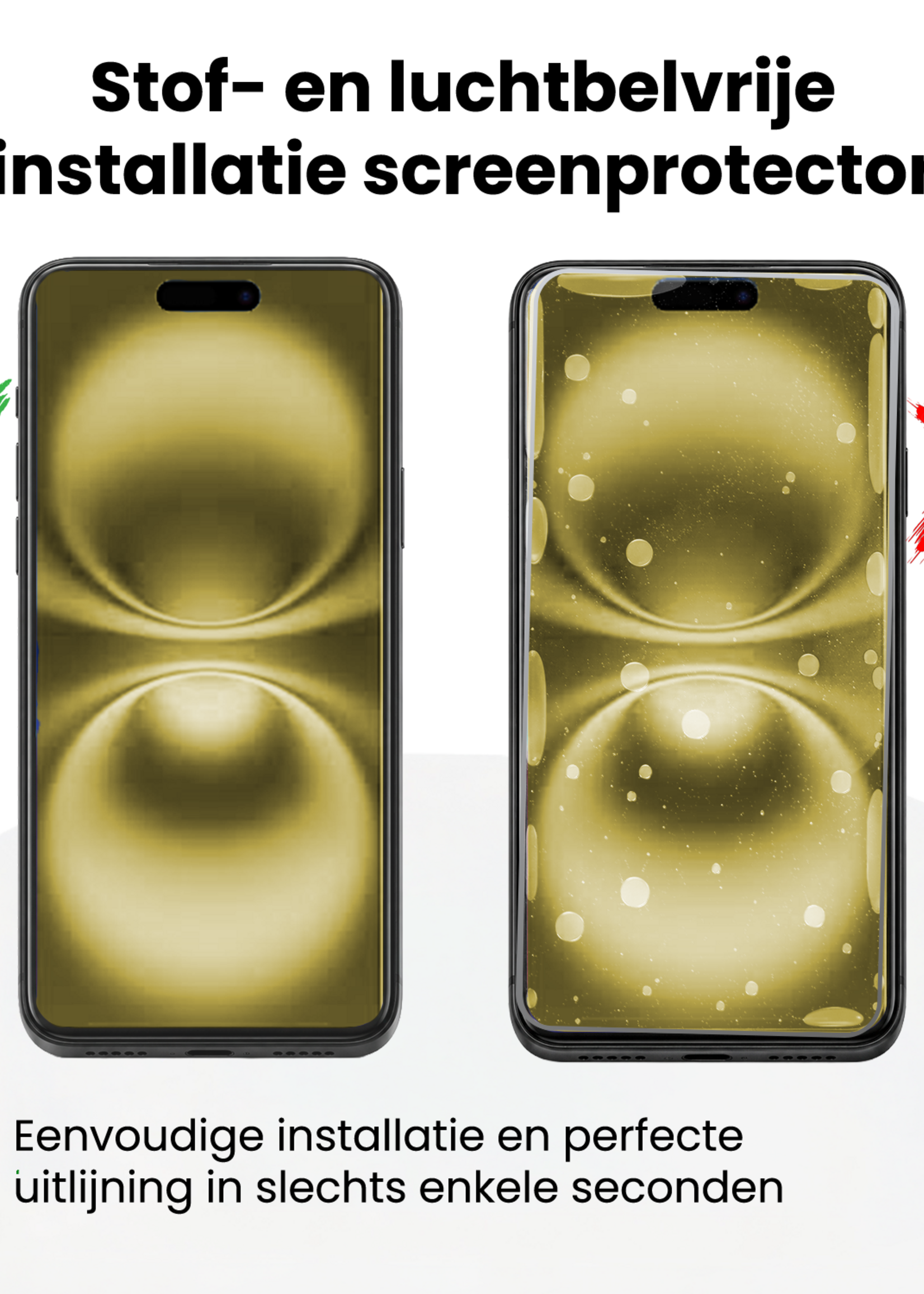 LUQ LUQ iPhone 16 Plus Screenprotector Perfect Fit Kit - 2 PACK