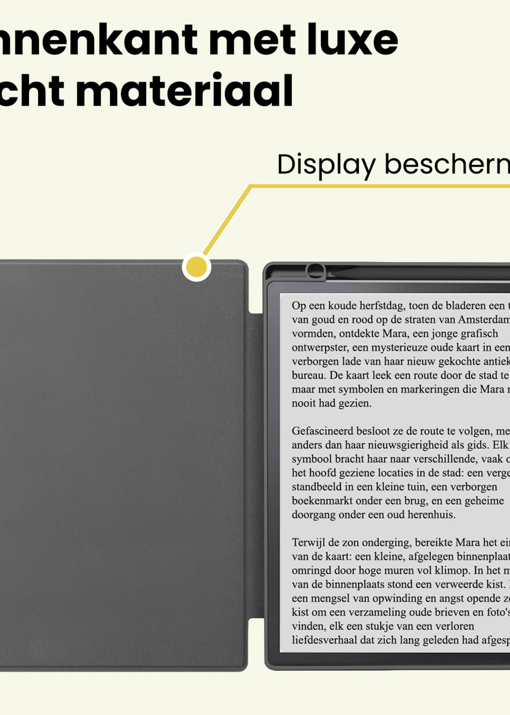 LUQ LUQ Kobo Elipsa 2E Hoesje Met Screenprotector - Donkerblauw