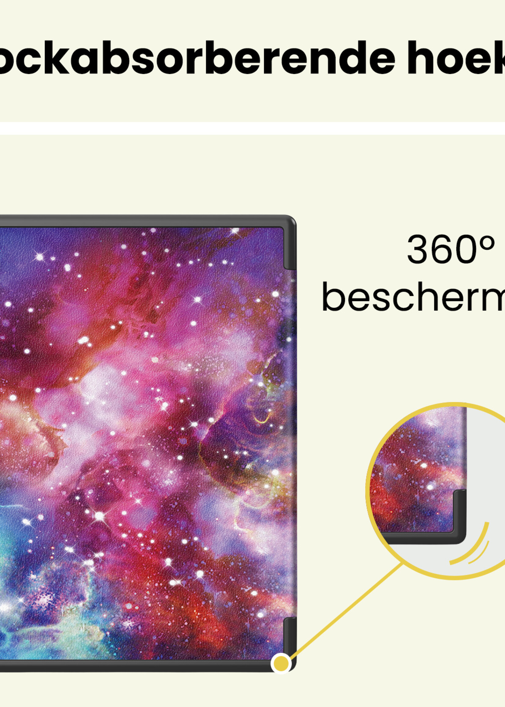 LUQ LUQ Kobo Elipsa 2E Hoesje Met Screenprotector - Galaxy