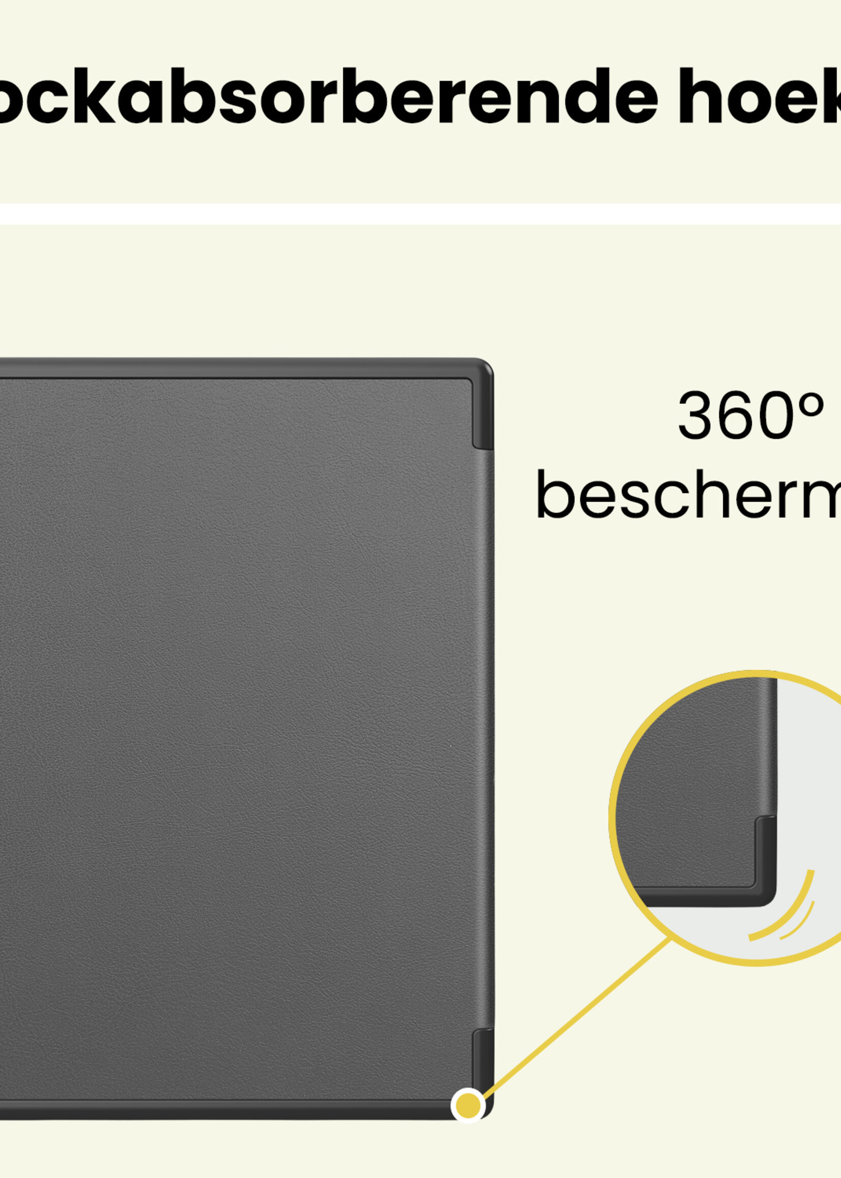 LUQ LUQ Kobo Elipsa 2E Hoesje Met Screenprotector - Grijs
