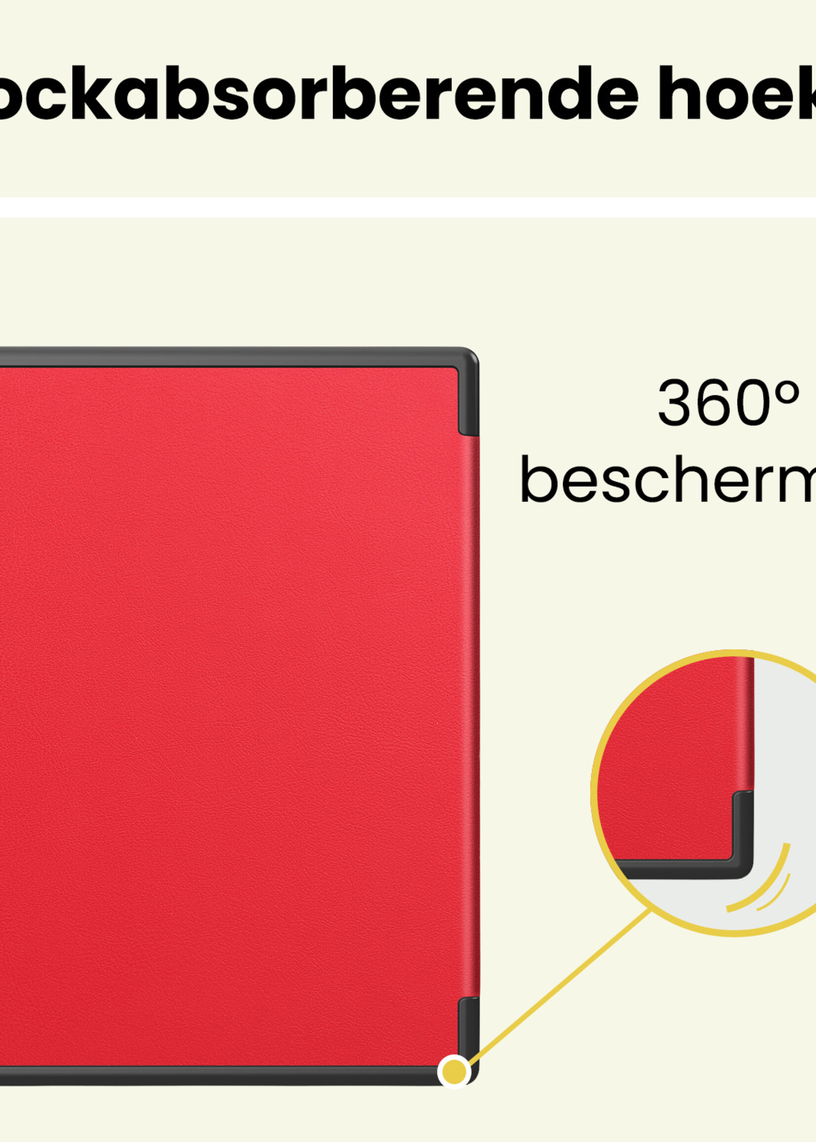 LUQ LUQ Kobo Elipsa 2E Hoesje Met Screenprotector - Rood