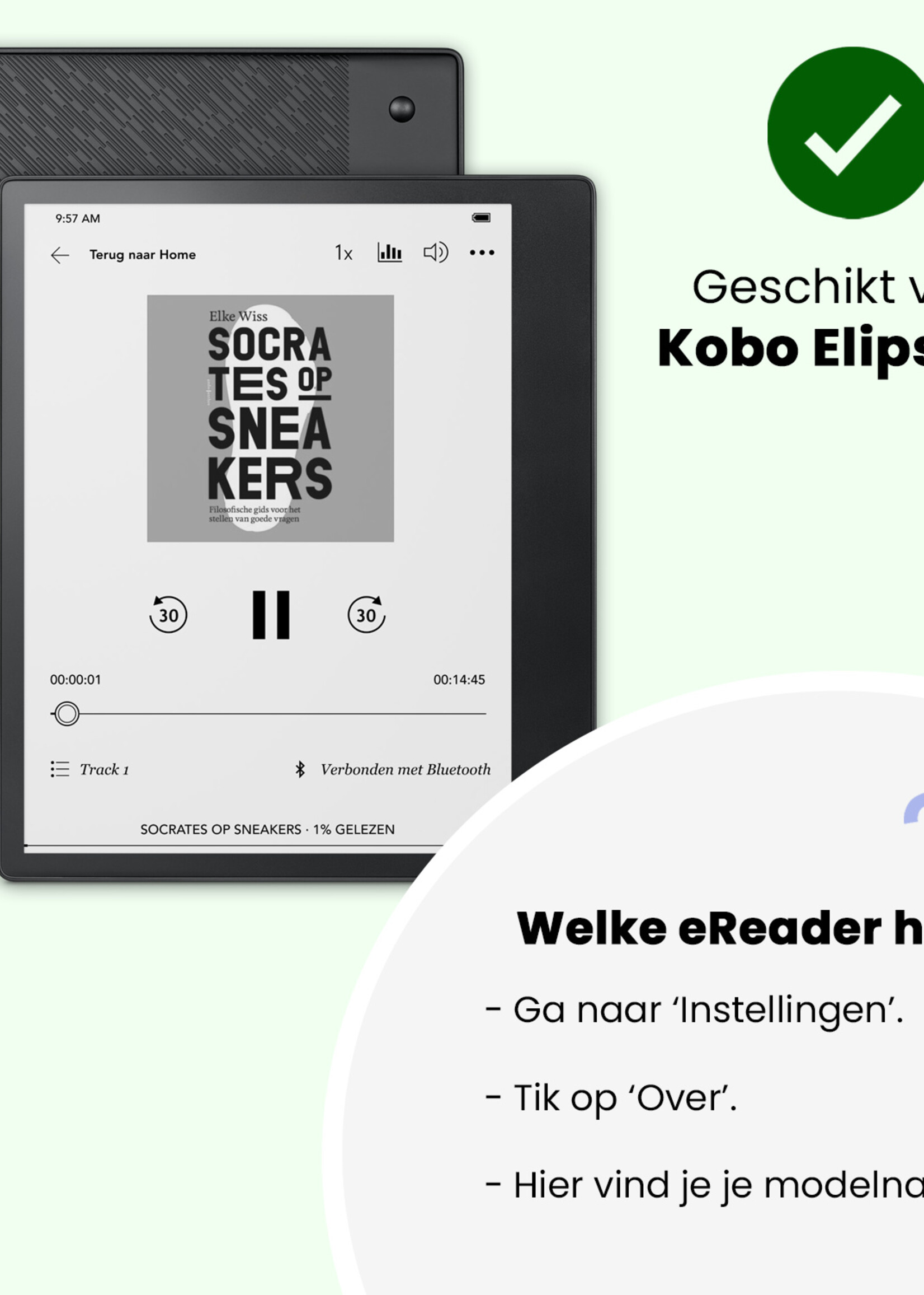 LUQ LUQ Kobo Elipsa 2E Hoesje Met Screenprotector - Vlinders