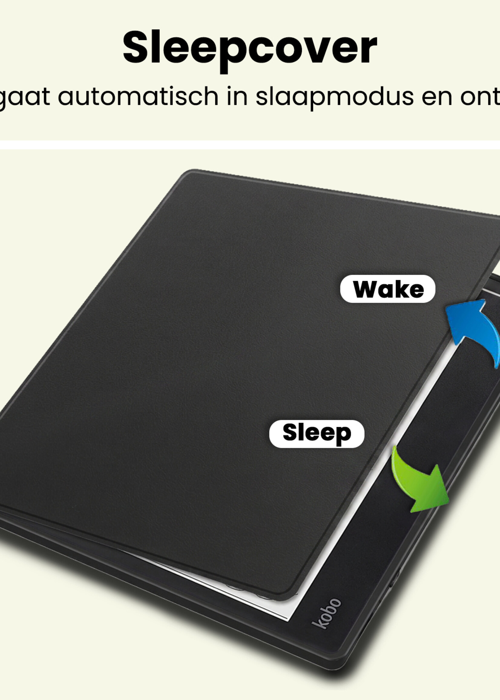 LUQ LUQ Kobo Elipsa 2E Hoesje Met Screenprotector - Zwart
