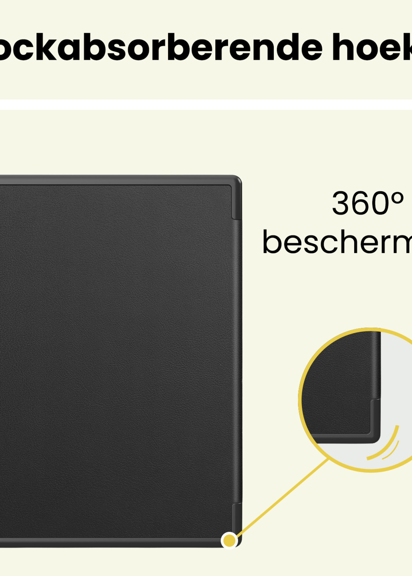 LUQ LUQ Kobo Elipsa 2E Hoesje Met Screenprotector - Zwart