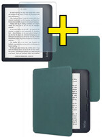 LUQ LUQ Kobo Libra 2 Hoesje Met Screenprotector - Donkergroen