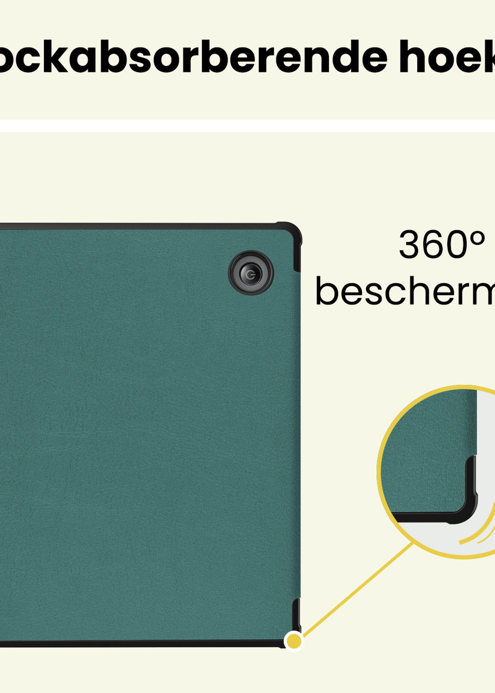 LUQ LUQ Kobo Libra 2 Hoesje Met Screenprotector - Donkergroen