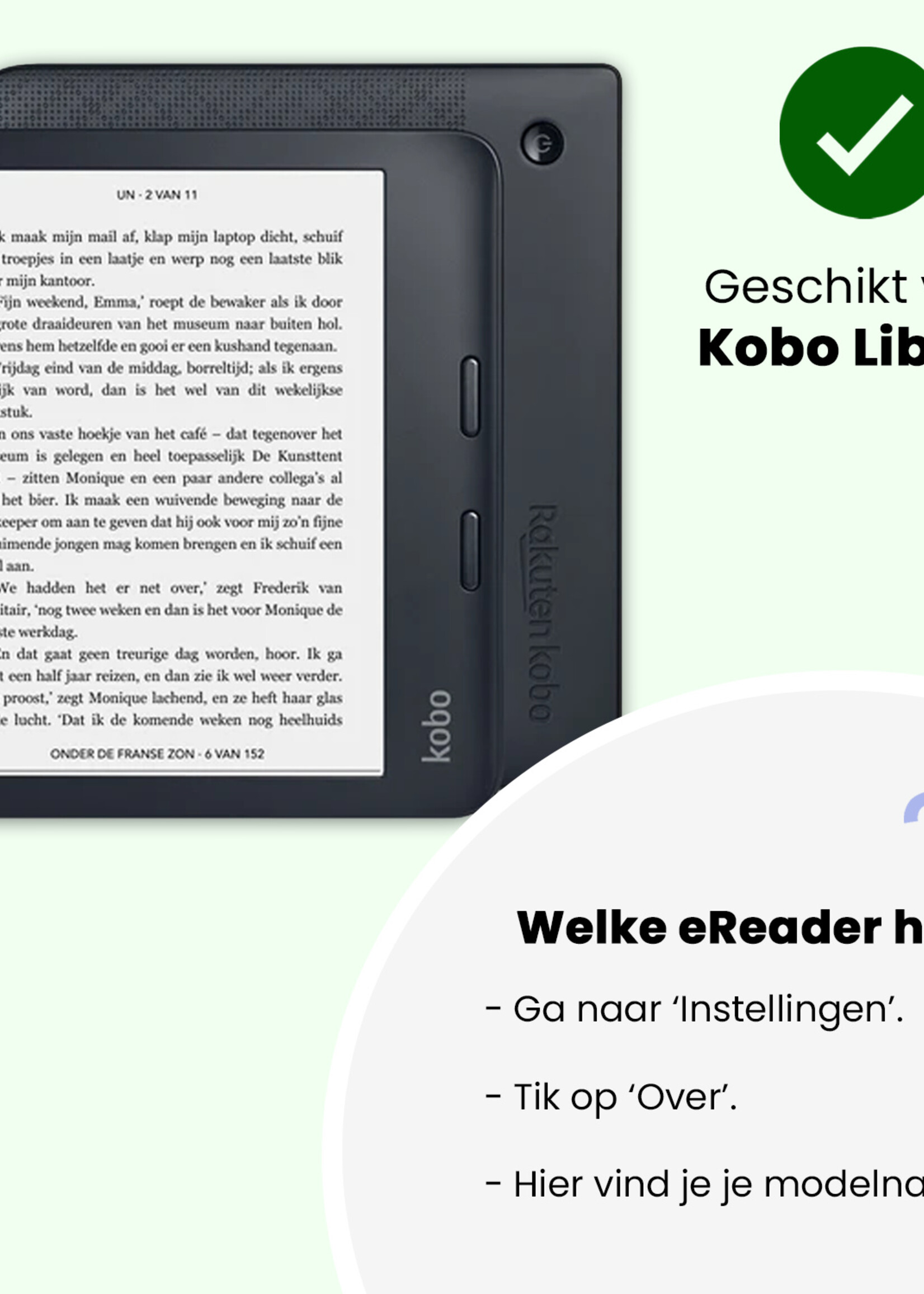 LUQ LUQ Kobo Libra 2 Hoesje Met Screenprotector - Rood